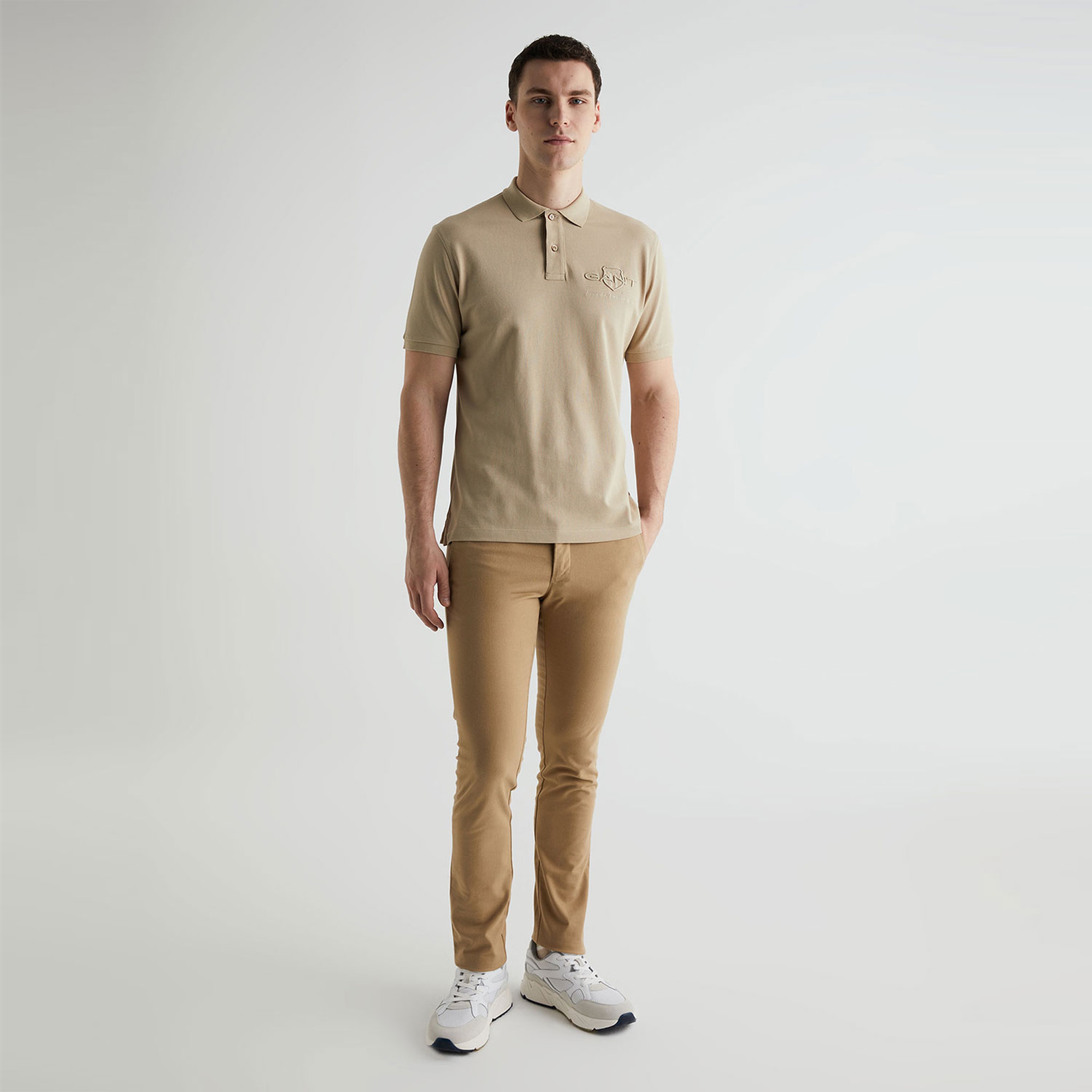 GANT Erkek Bej Regular Fit Logolu Polo