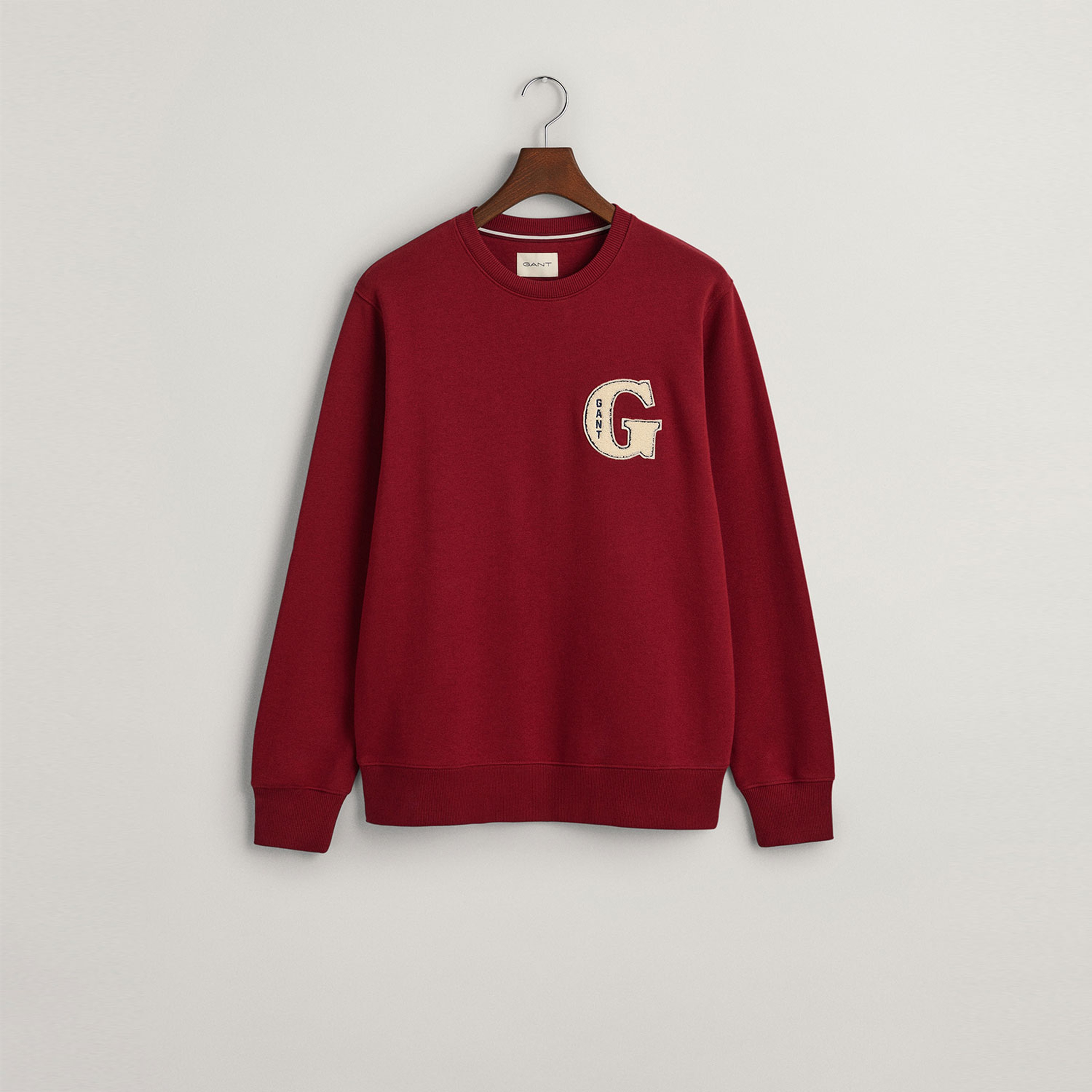 GANT Erkek Bordo Regular Fit Bisiklet Yaka Logolu Sweatshirt