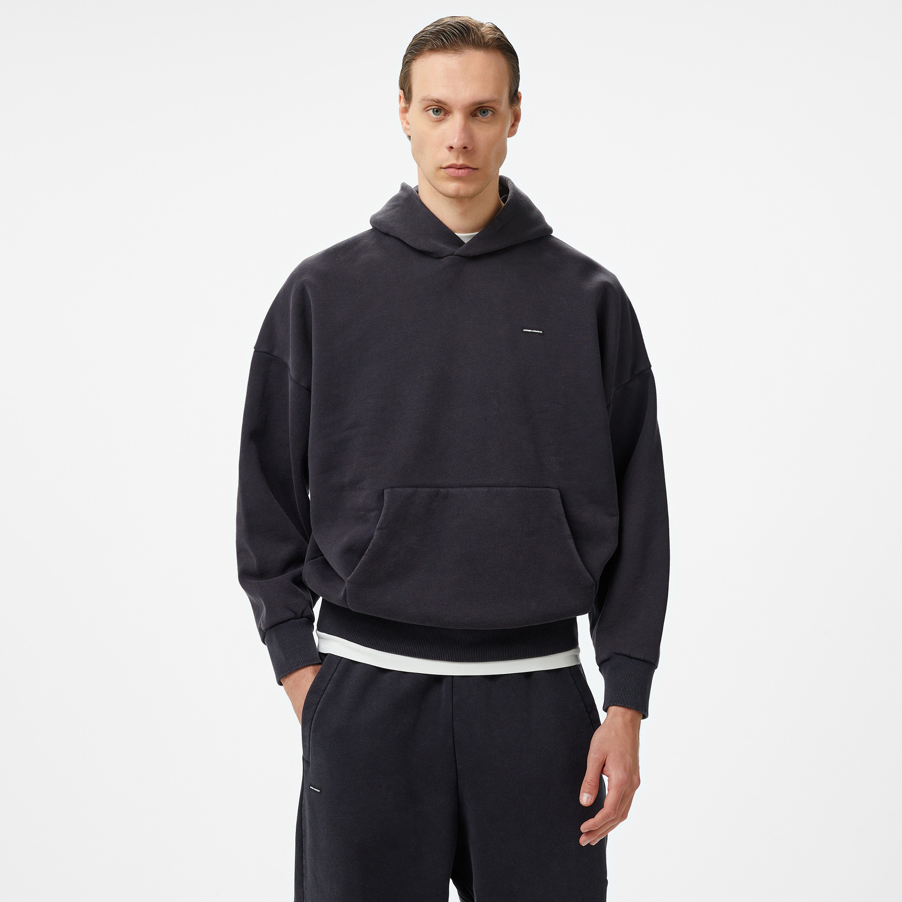 Under Armour icon Hwt Flc Wash Os Erkek Siyah Hoodie