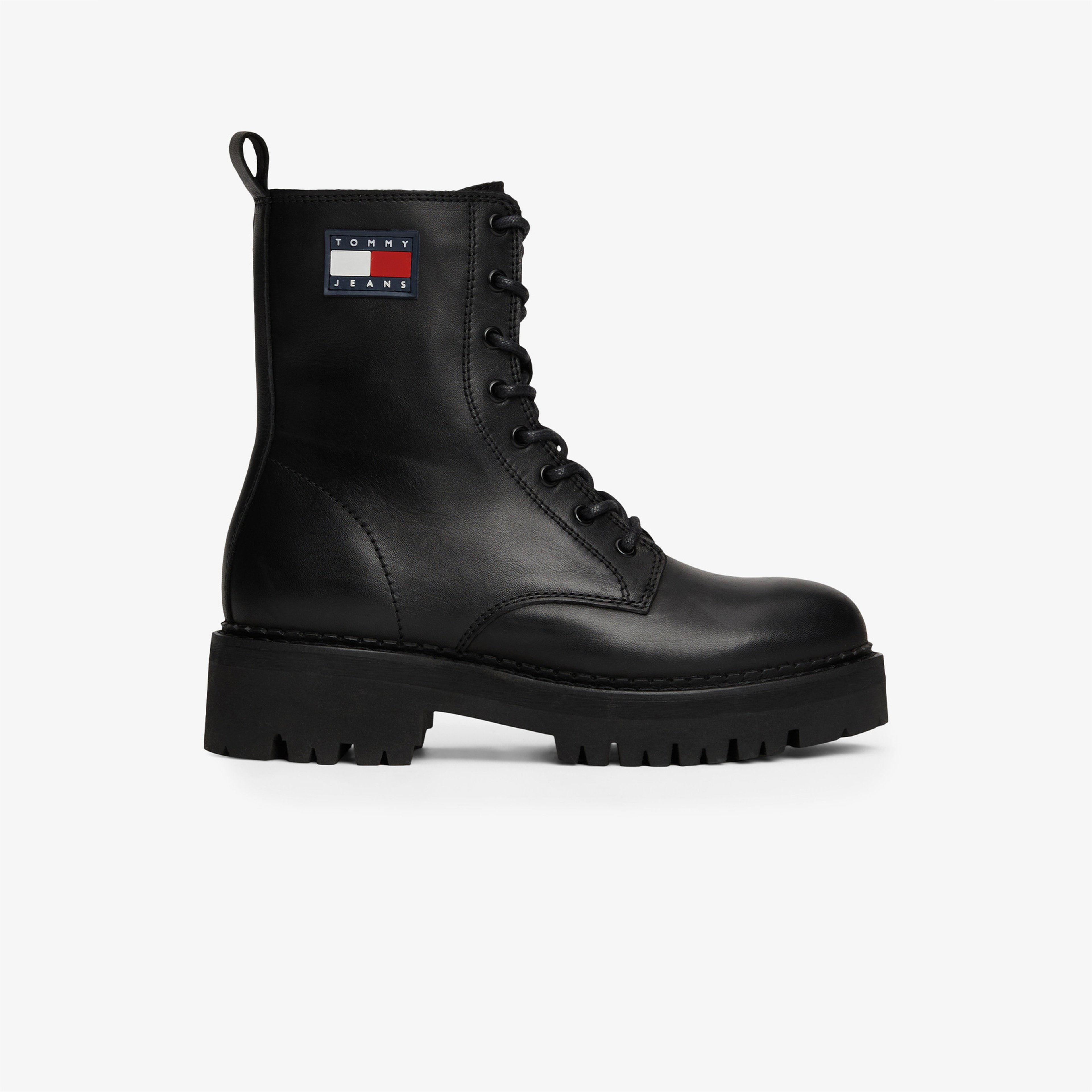 Tommy Jeans Cleat Chunky Sole Lace-Up Kadın Siyah Bot