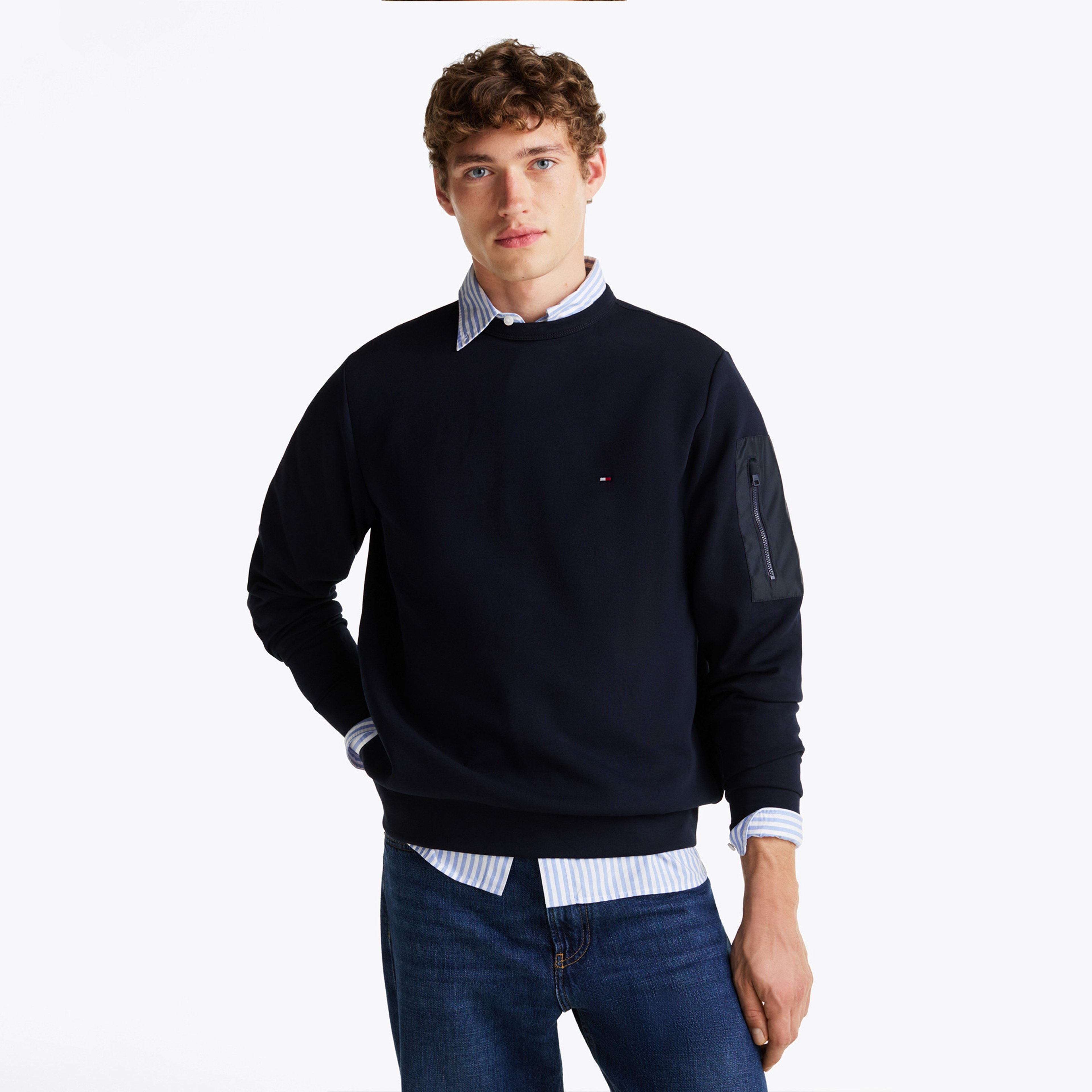 Tommy Hilfiger Erkek Mavi Sweatshirt
