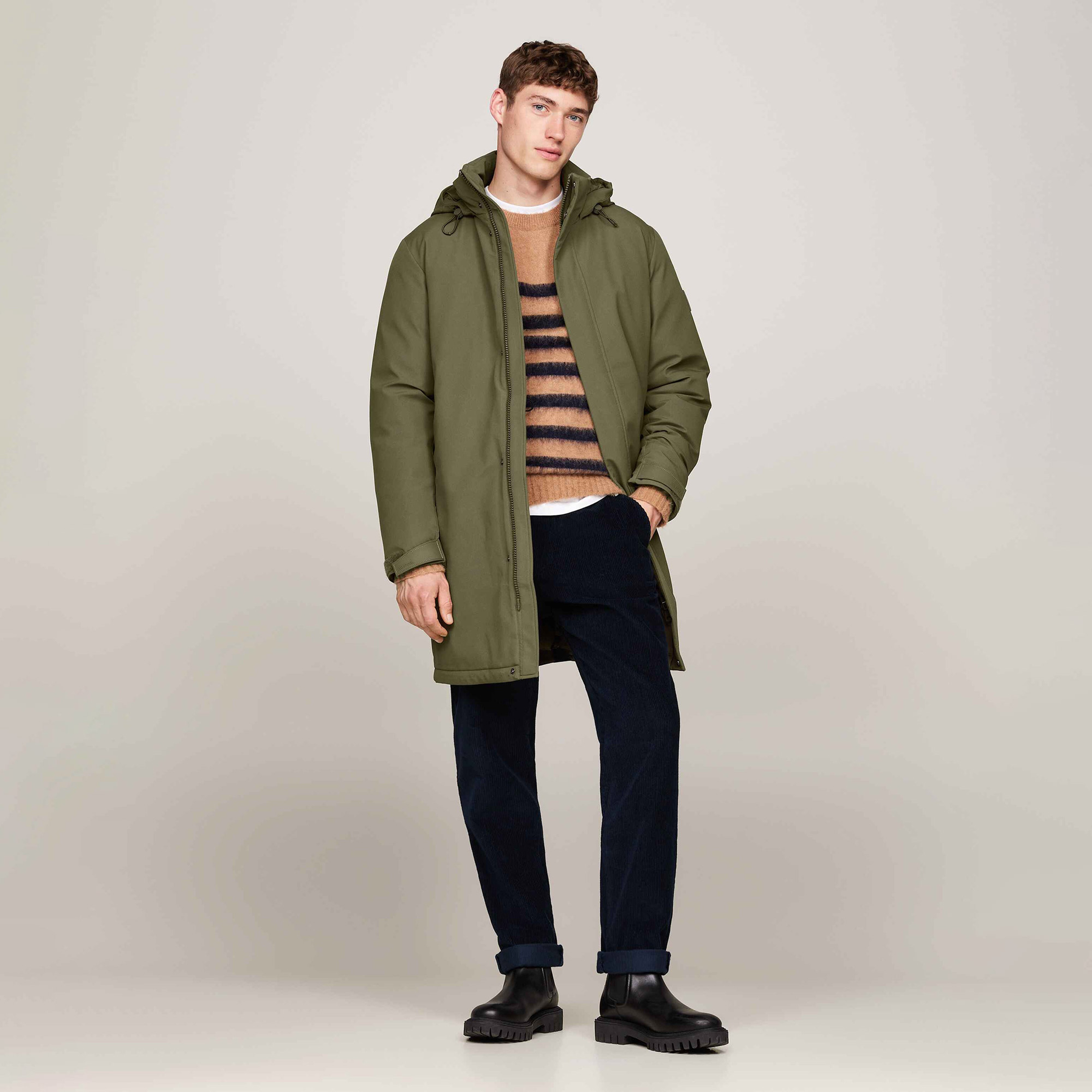 Tommy Hilfiger Erkek Haki Mont