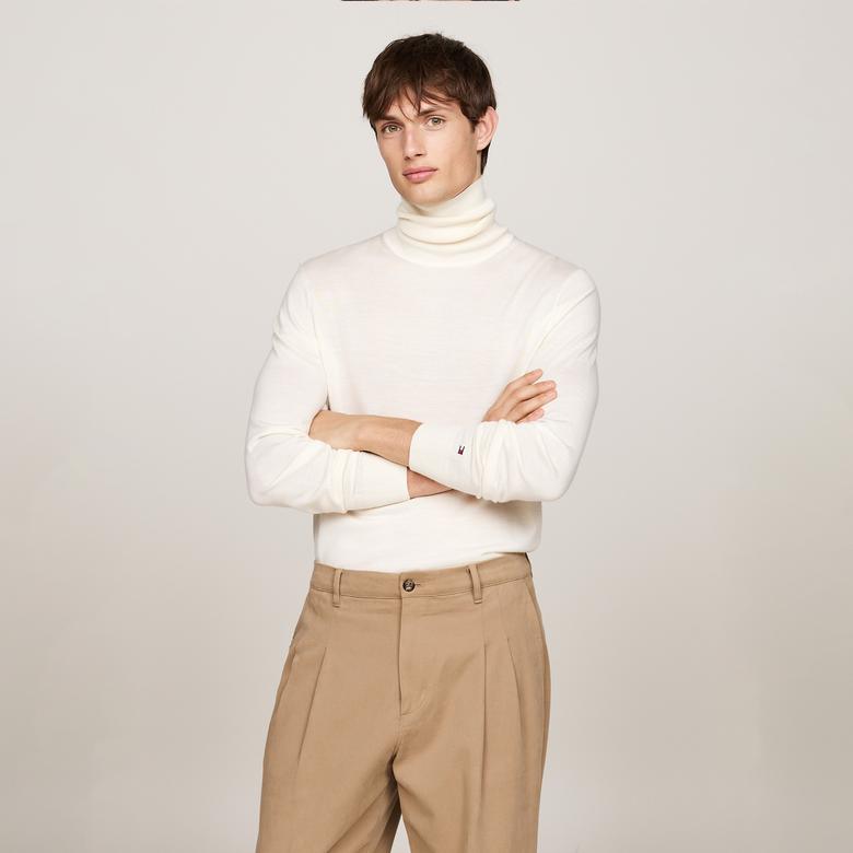 Tommy Hilfiger Erkek Beyaz Triko