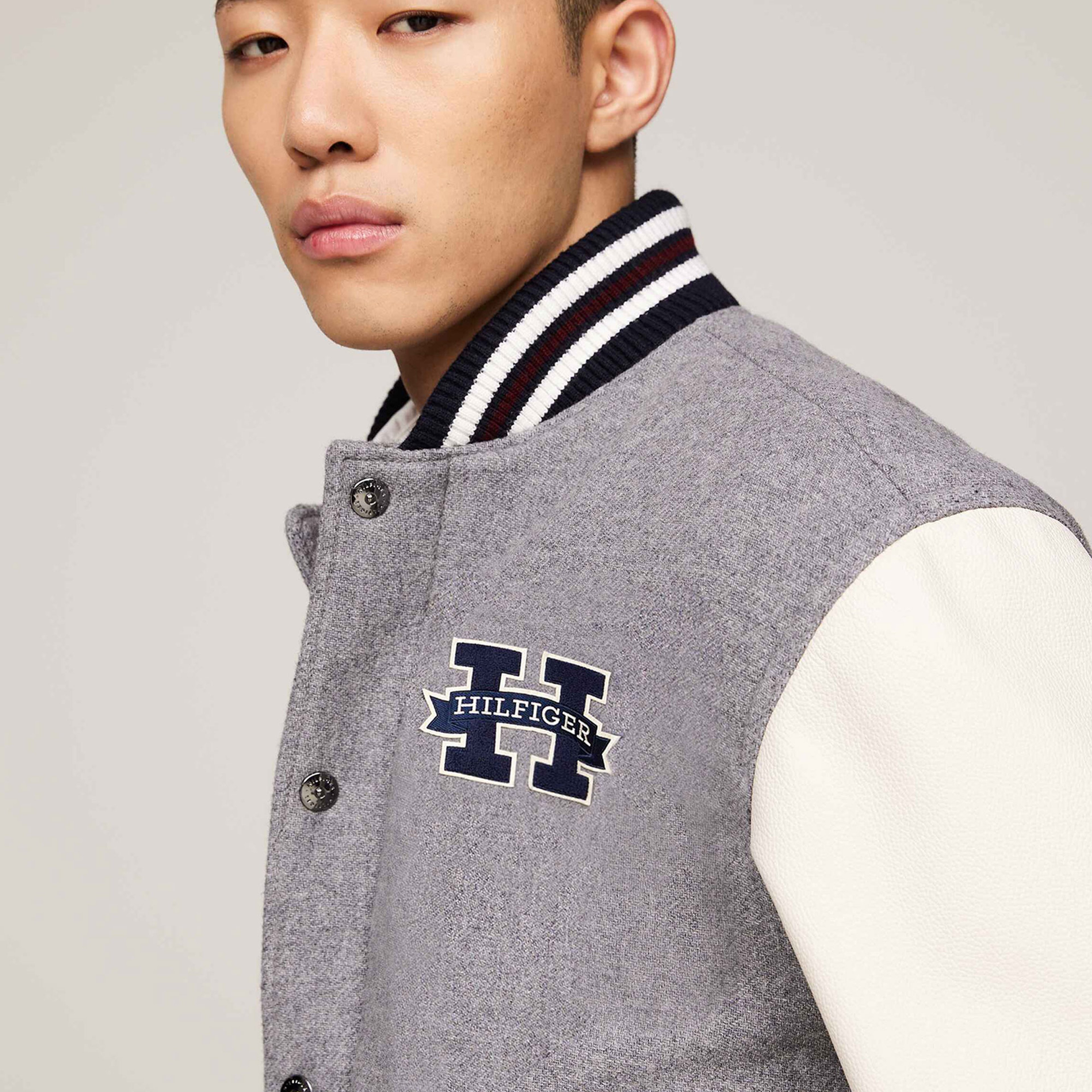 Tommy Hilfiger Erkek Gri Mont