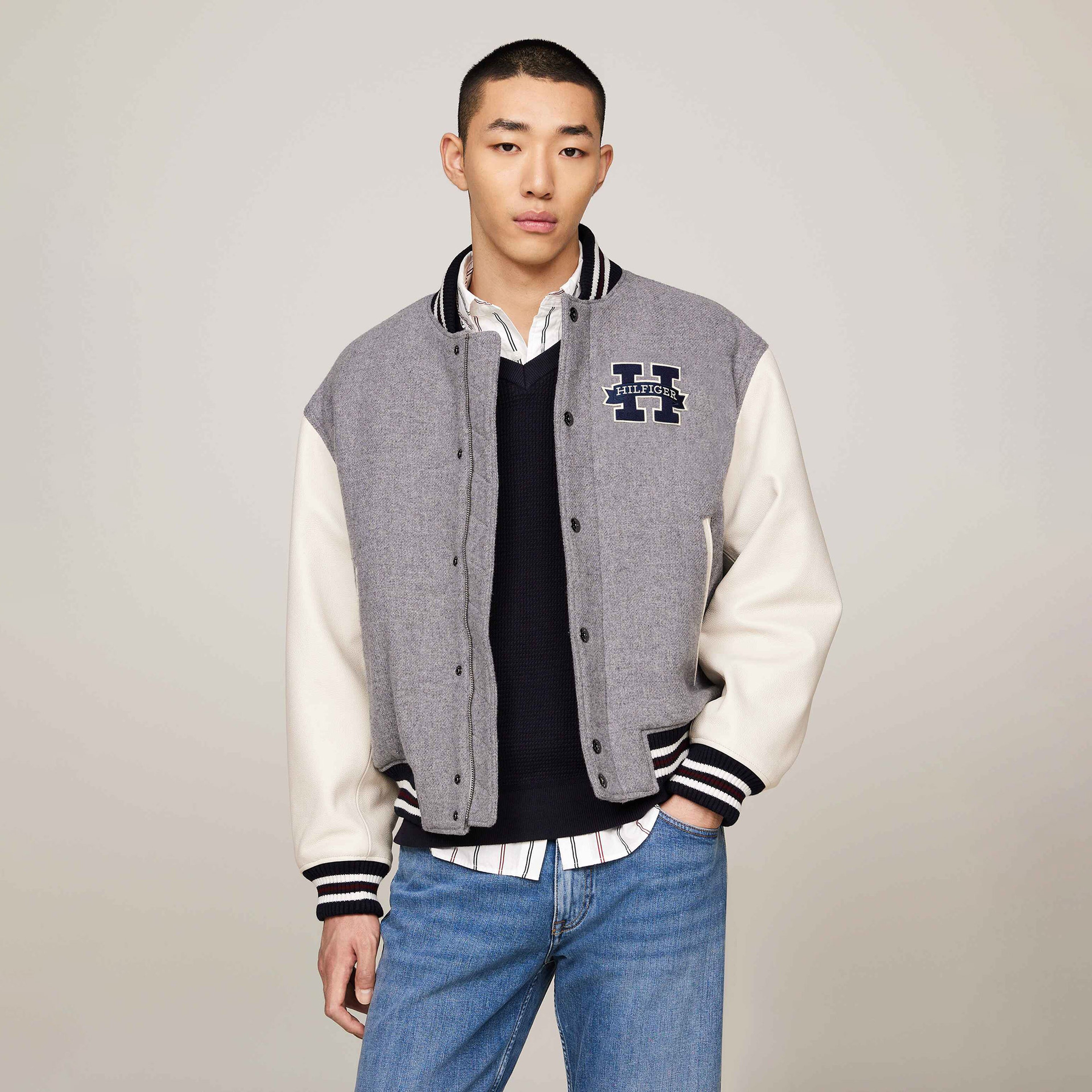 Tommy Hilfiger Erkek Gri Mont