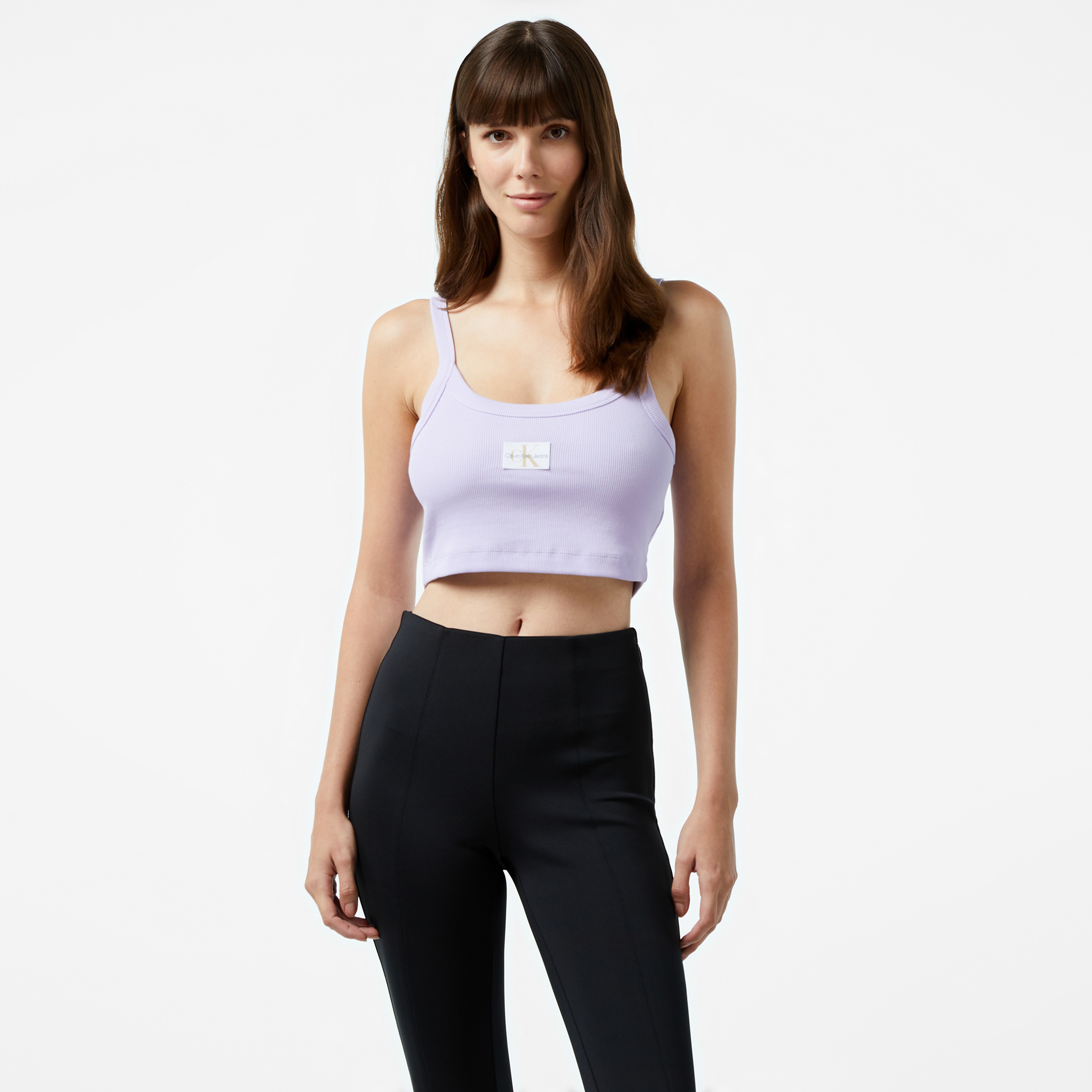Calvin Klein Jeans Woven Label Rib Kadın Mor Bra