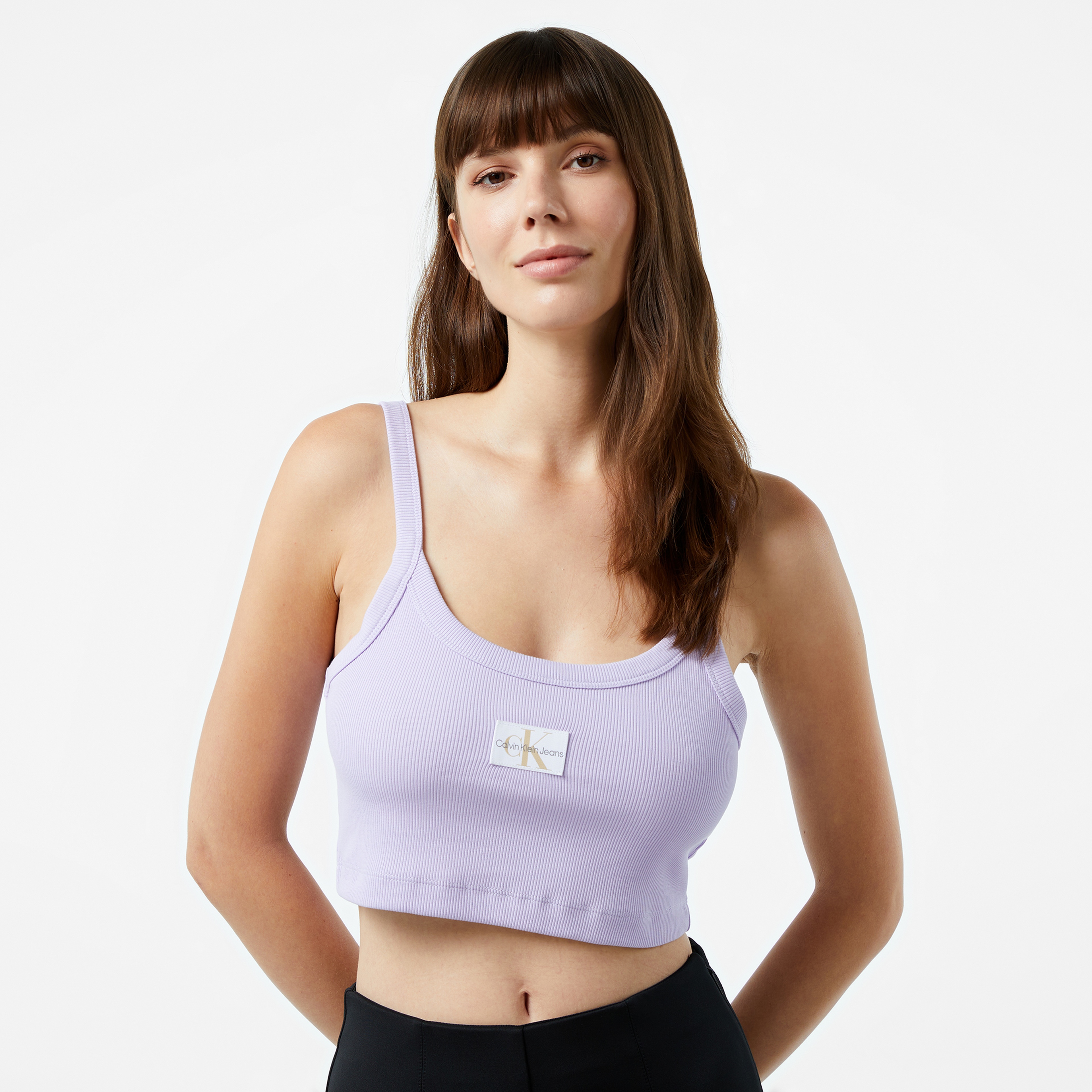 Calvin Klein Jeans Woven Label Rib Kadın Mor Bra