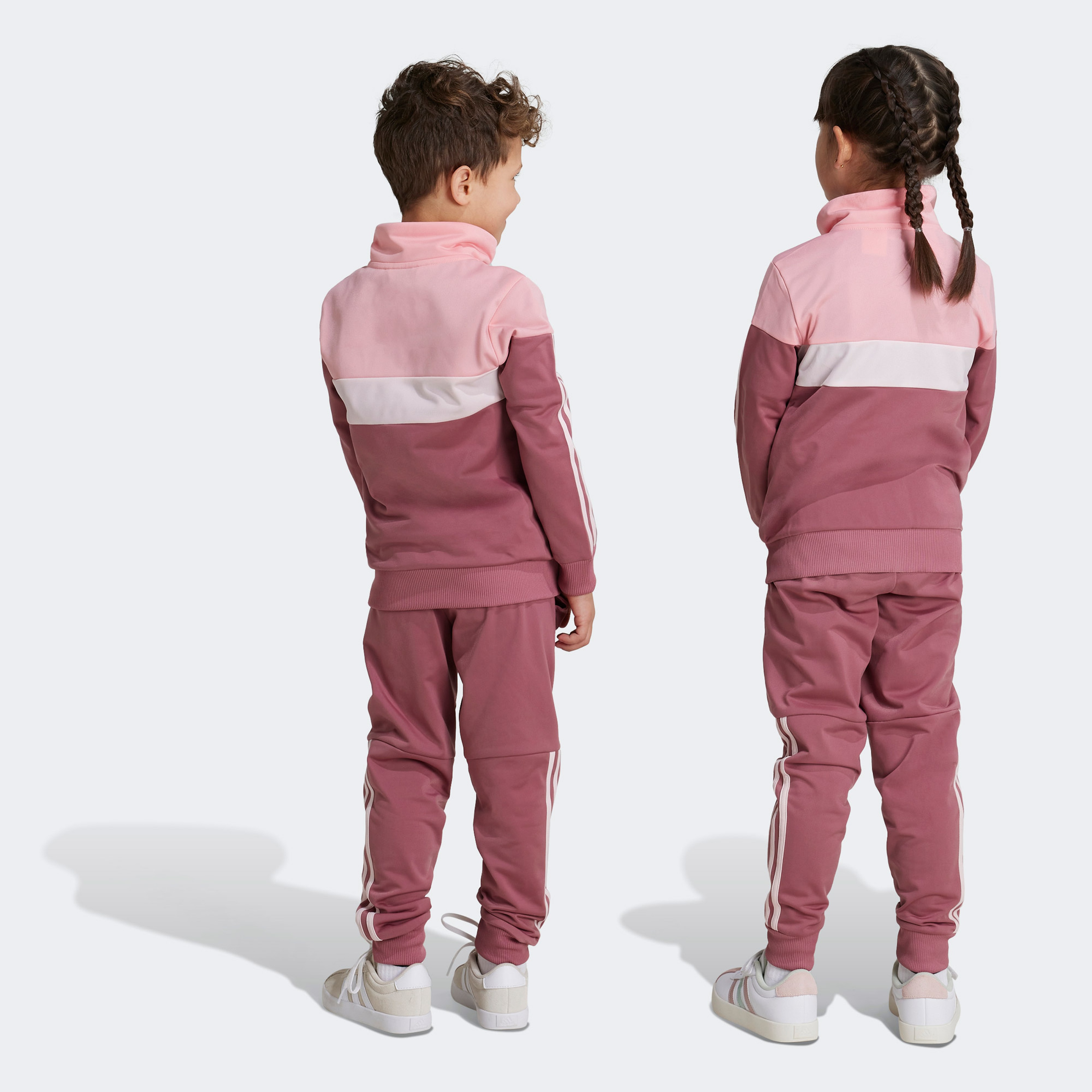 adidas Tiberio 3-Stripes Colorblock Shiny Çocuk Pembe Eşofman Takımı