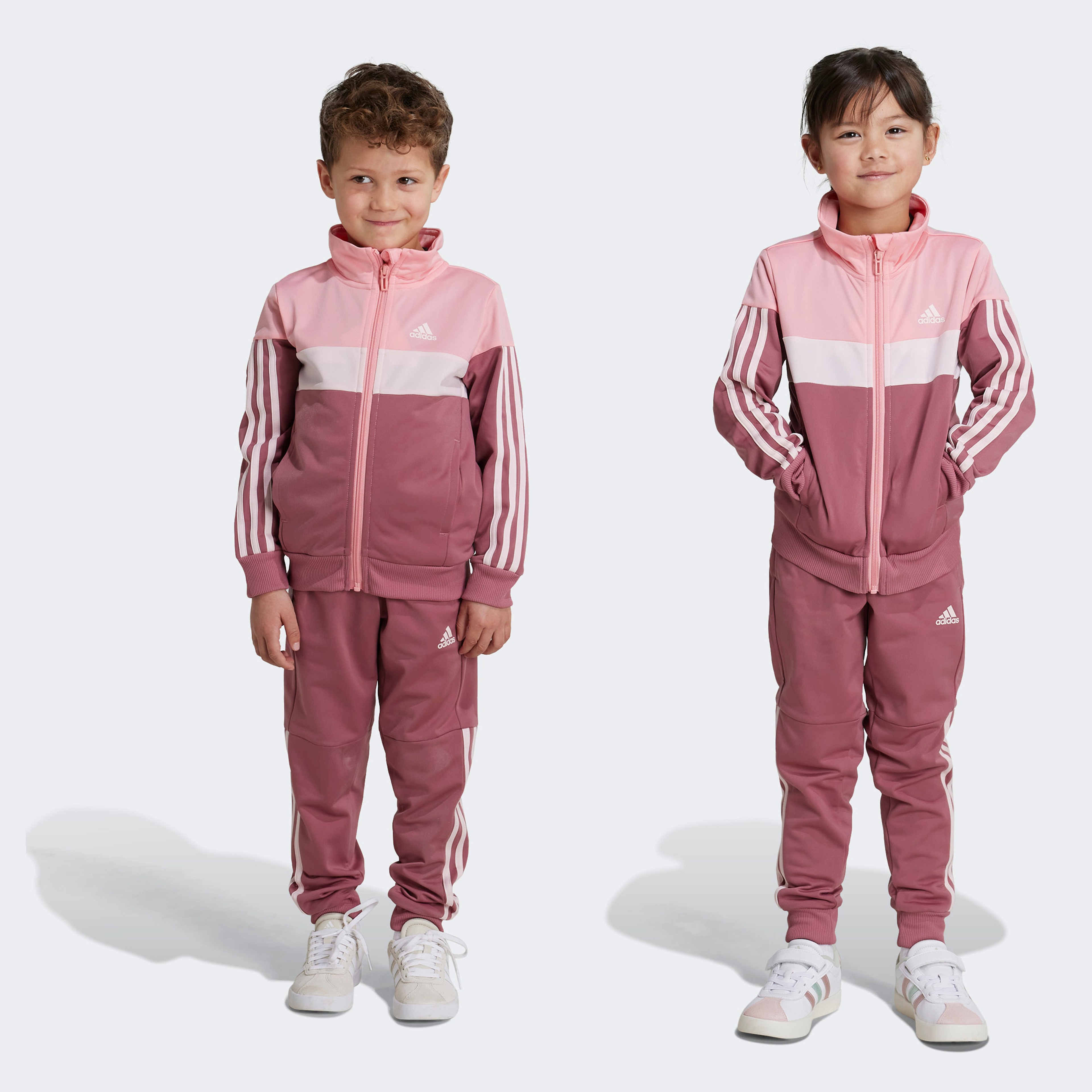 adidas Tiberio 3-Stripes Colorblock Shiny Çocuk Pembe Eşofman Takımı