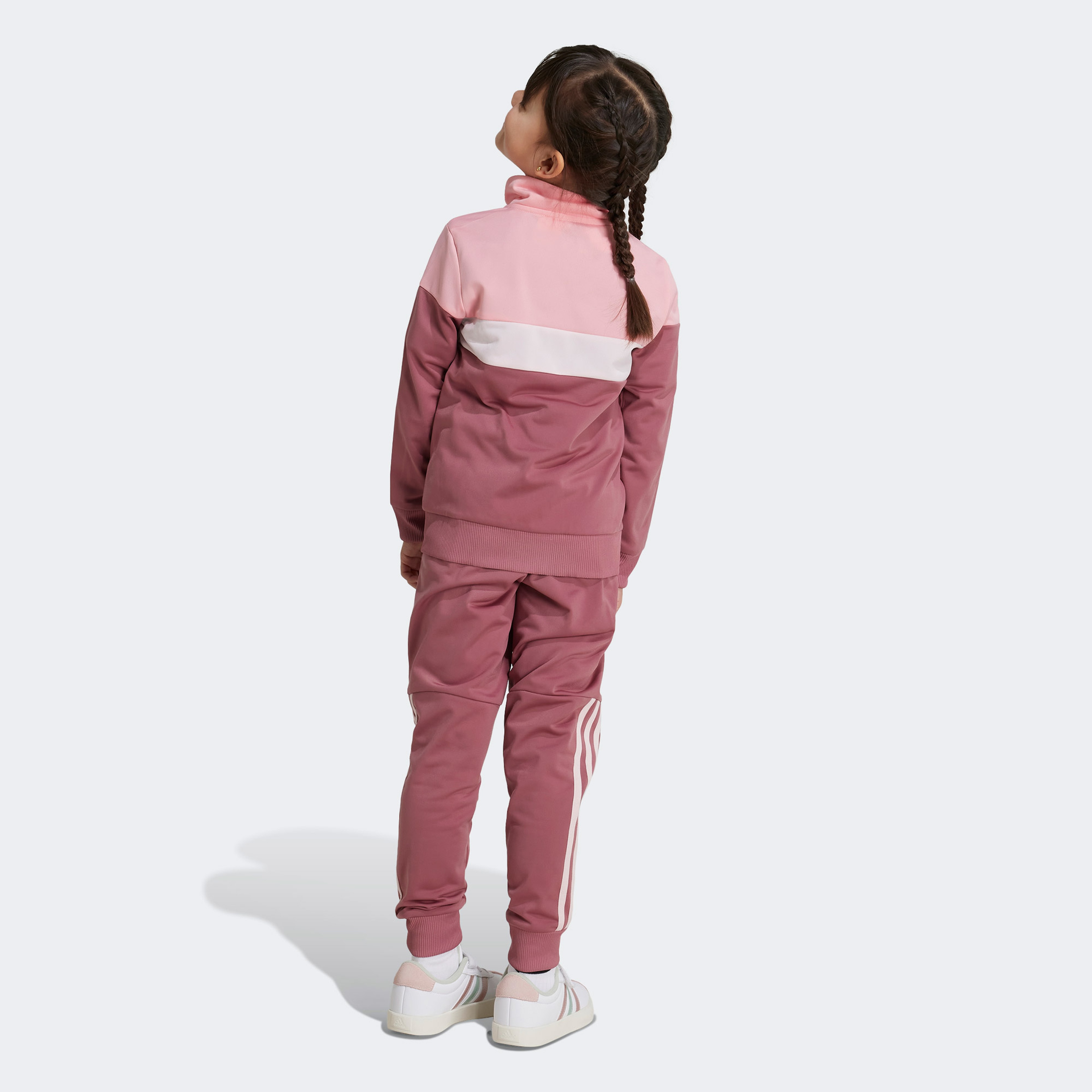 adidas Tiberio 3-Stripes Colorblock Shiny Çocuk Pembe Eşofman Takımı