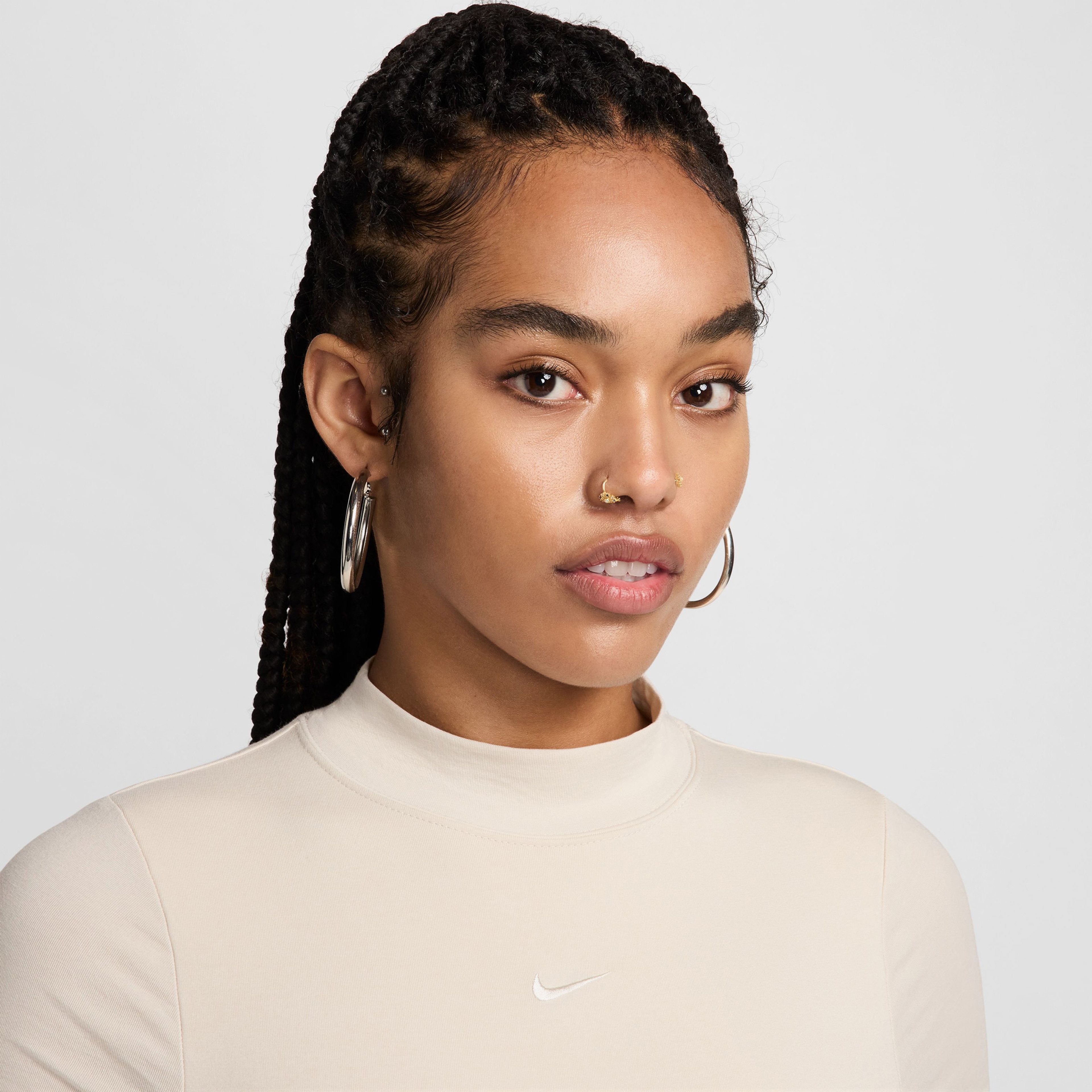 Nike Sportswear Chill Knit Kadın Krem Rengi Bodysuit