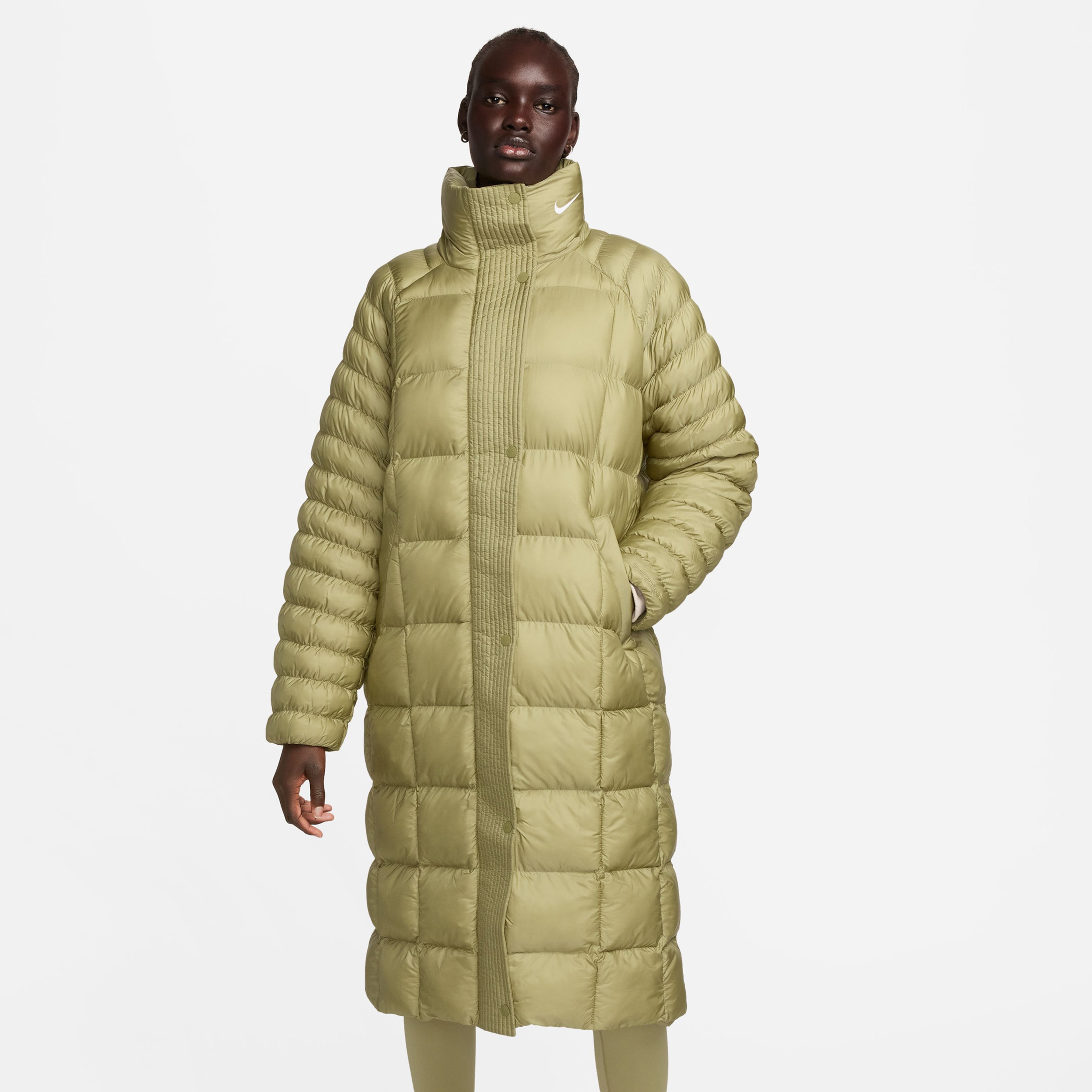 Nike Sportswear Essentials Swoosh Puffer PrimaLoft® Kadın Haki Mont
