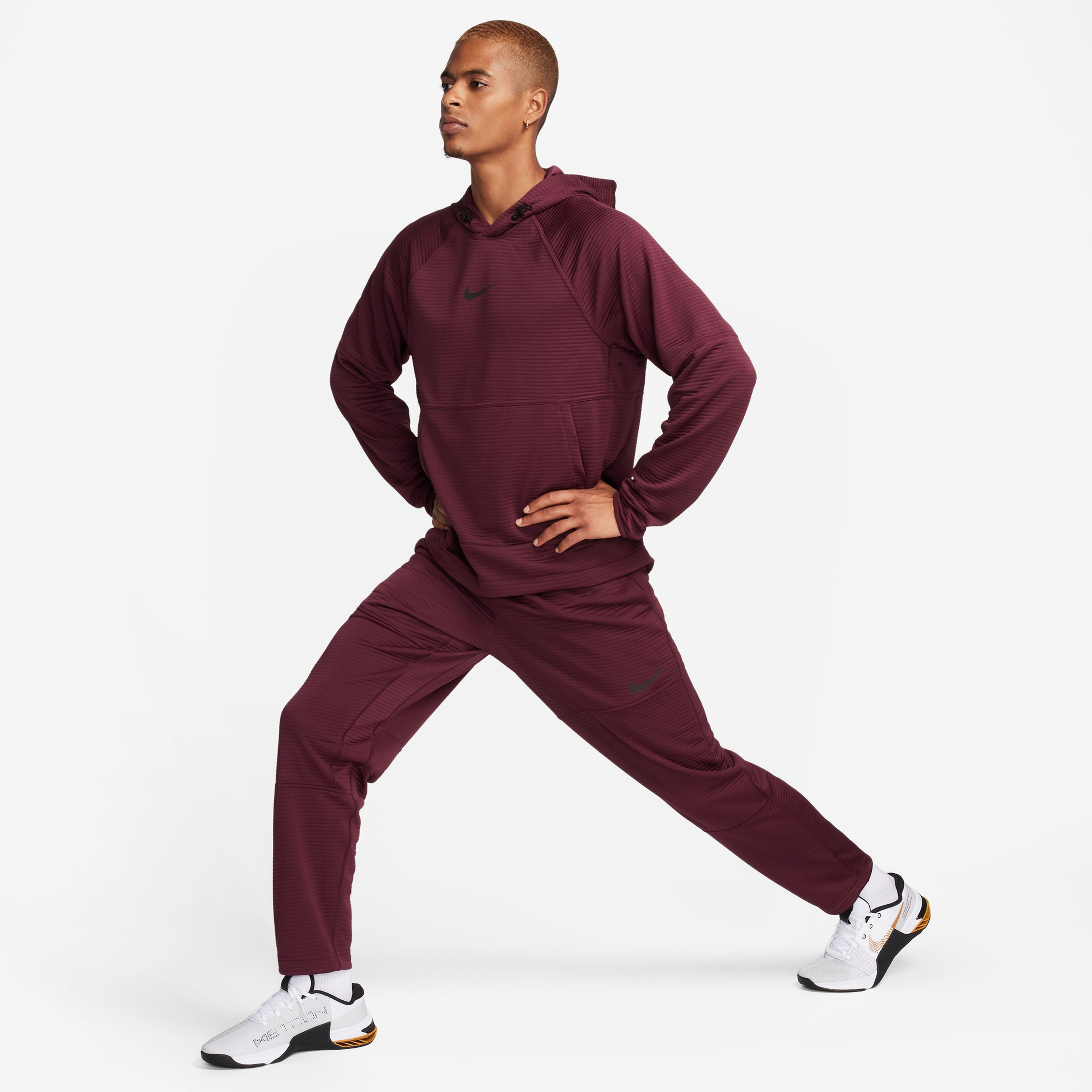 Nike Pro Dri-FIT Fleece Erkek Bordo Sweatshirt