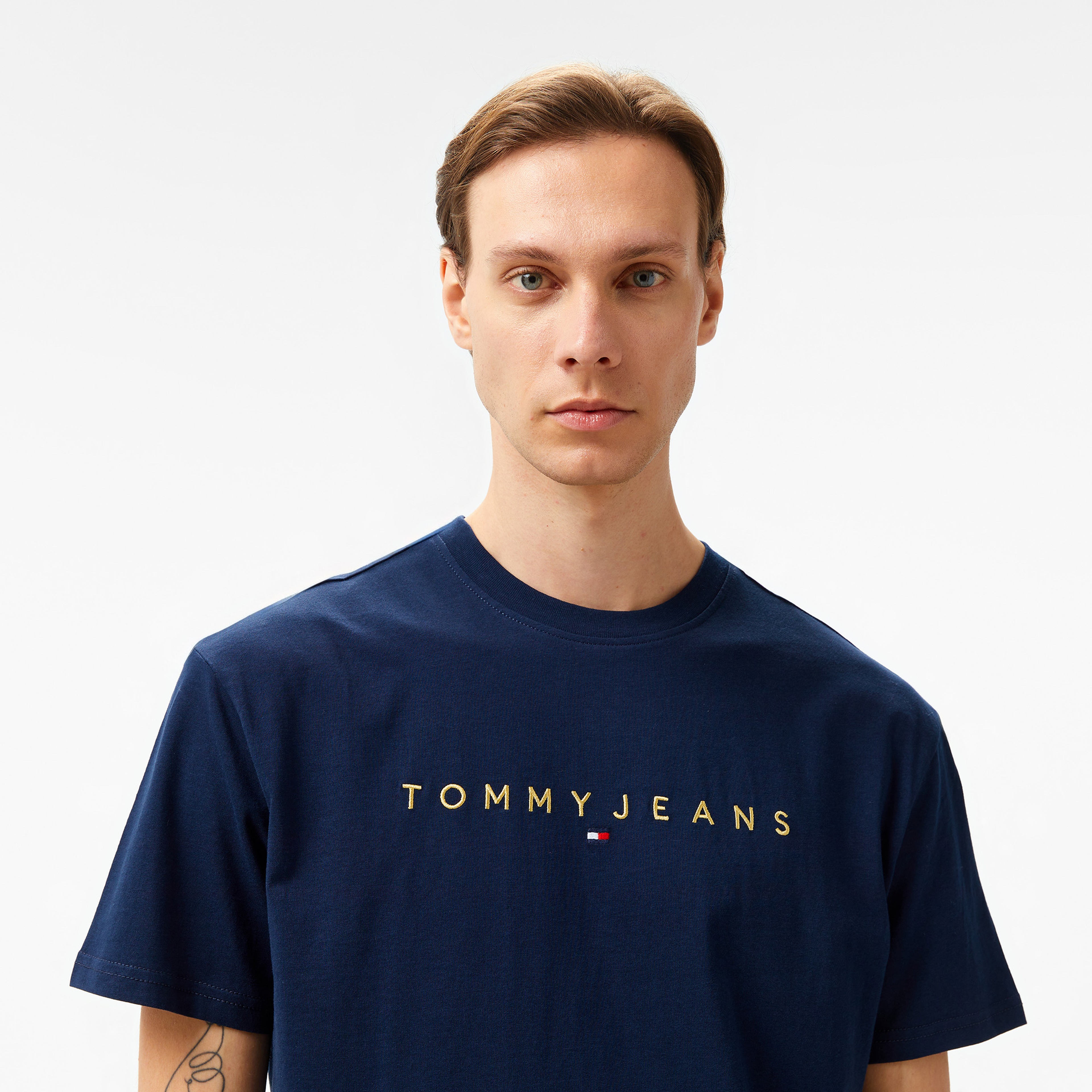 Tommy Jeans Erkek Mavi T-Shirt
