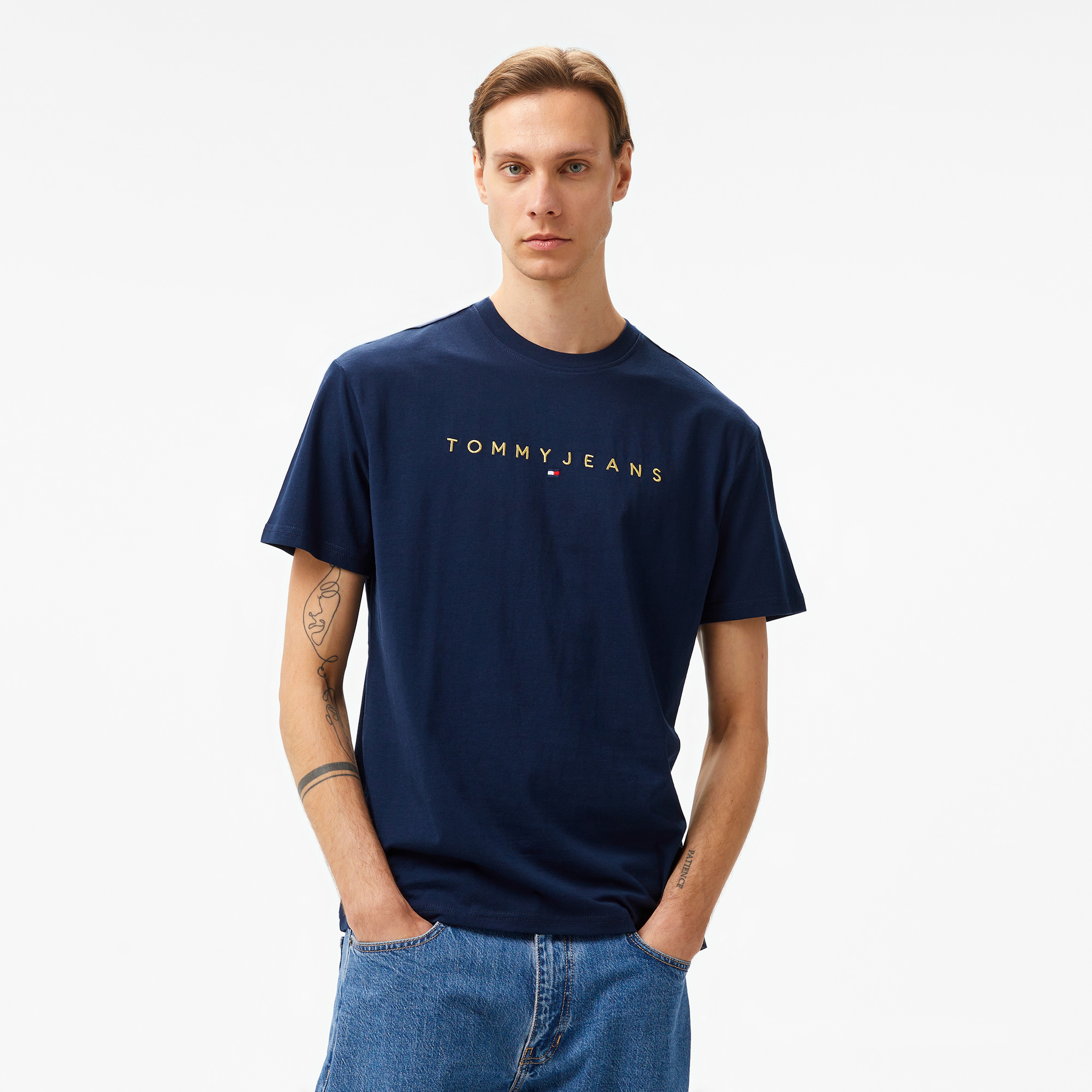 Tommy Jeans Erkek Mavi T-Shirt