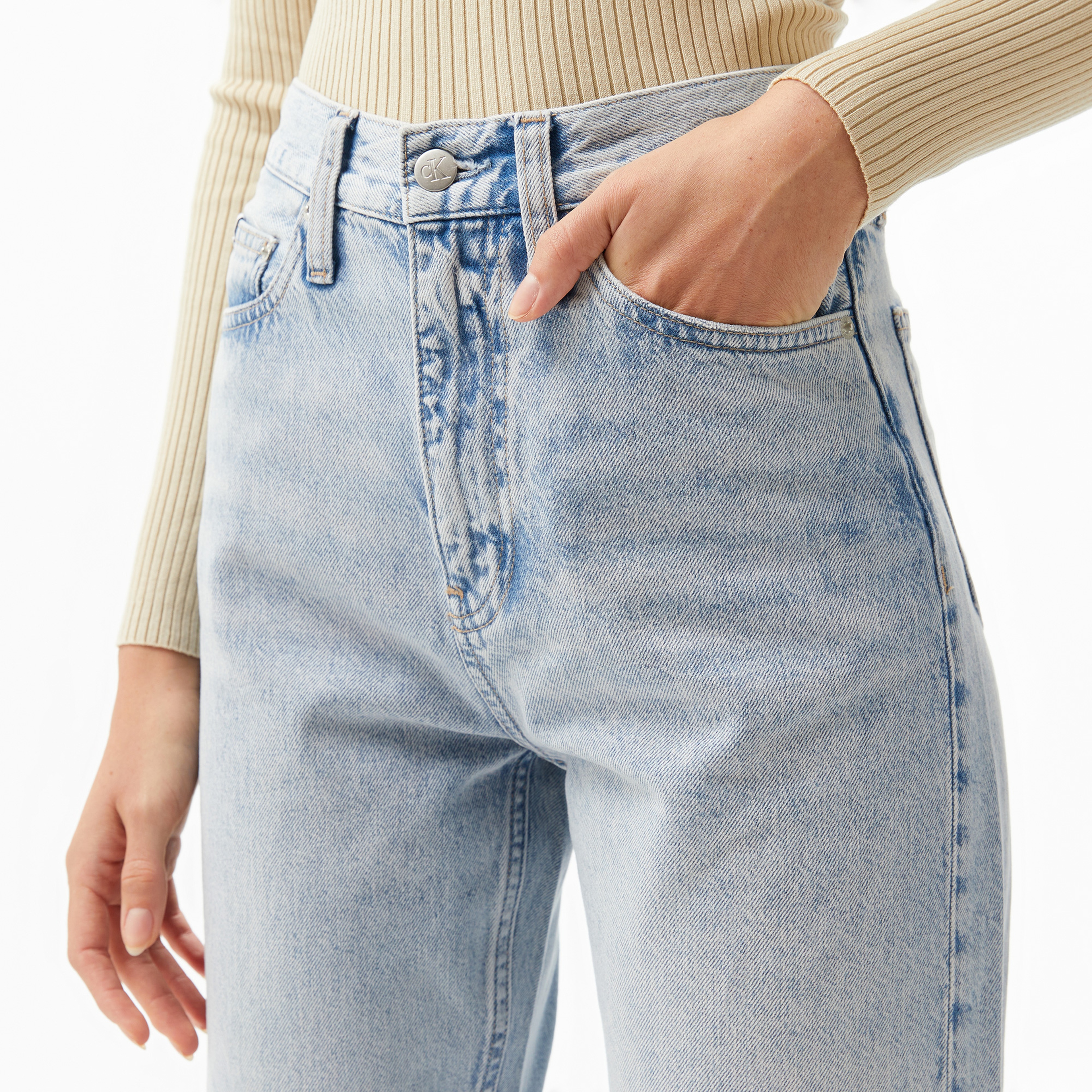 Calvin Klein Jeans Kadın Mavi Pantolon