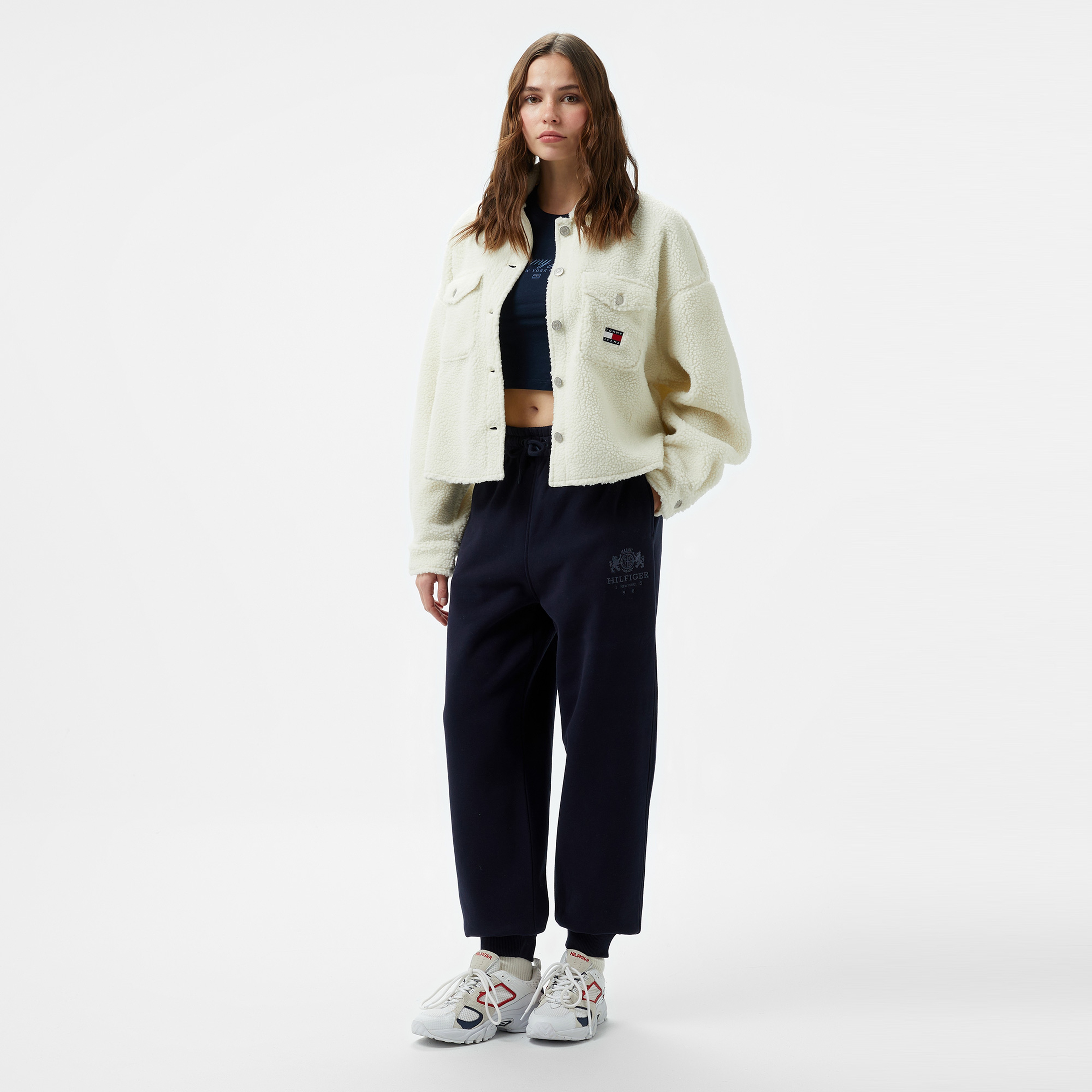 Tommy Jeans Kadın Beyaz Gömlek