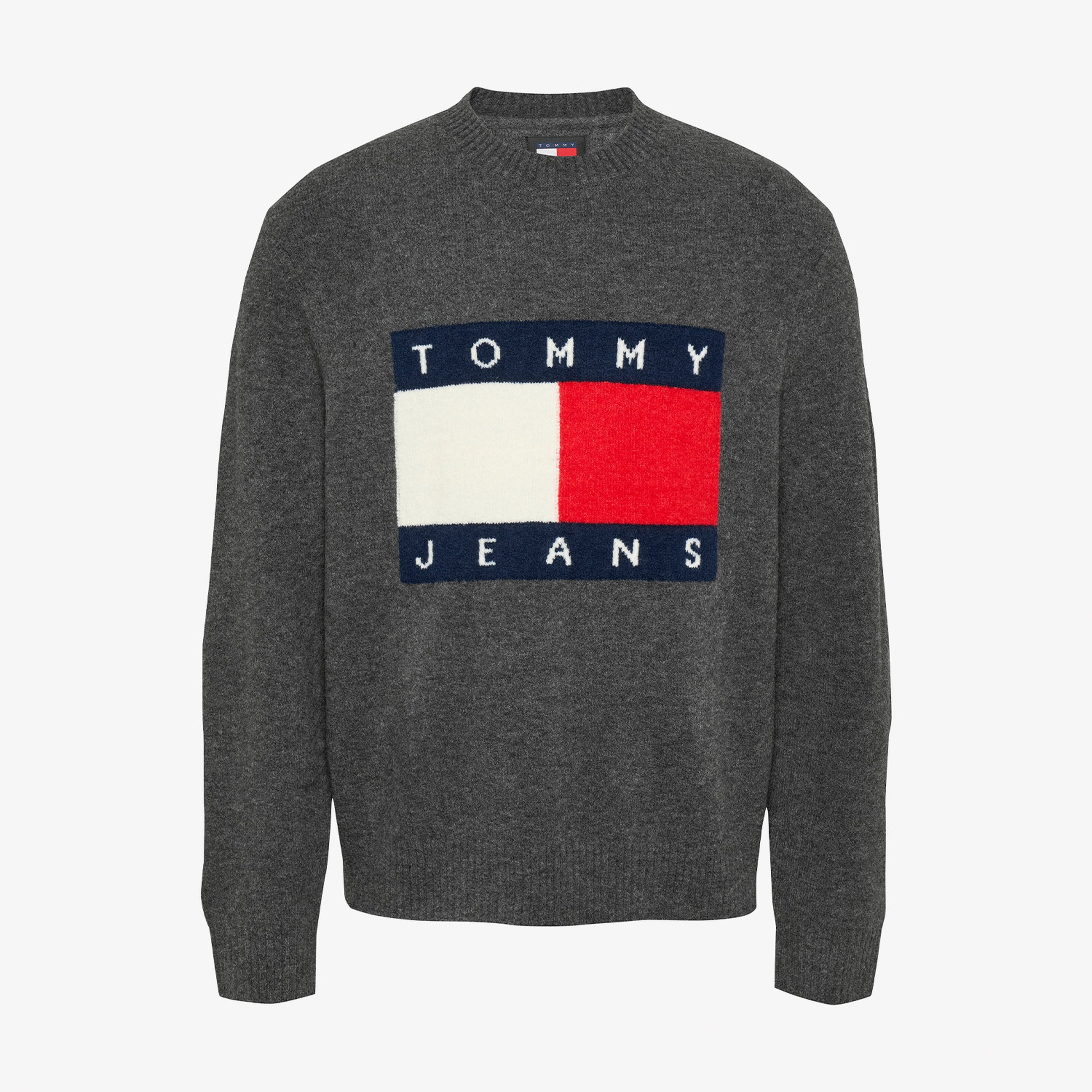 Tommy Jeans Erkek Gri Triko