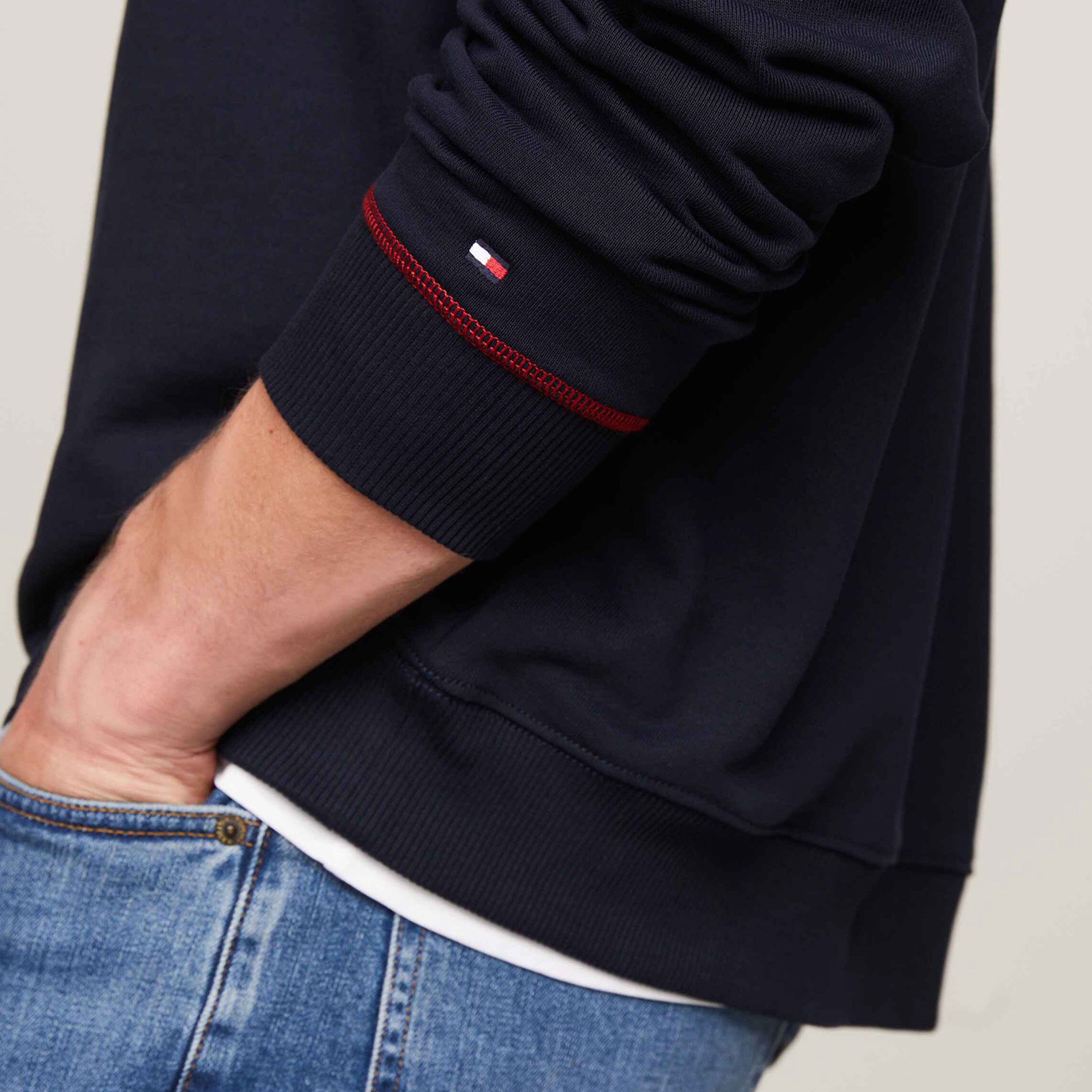 Tommy Hilfiger Erkek Mavi Sweatshirt