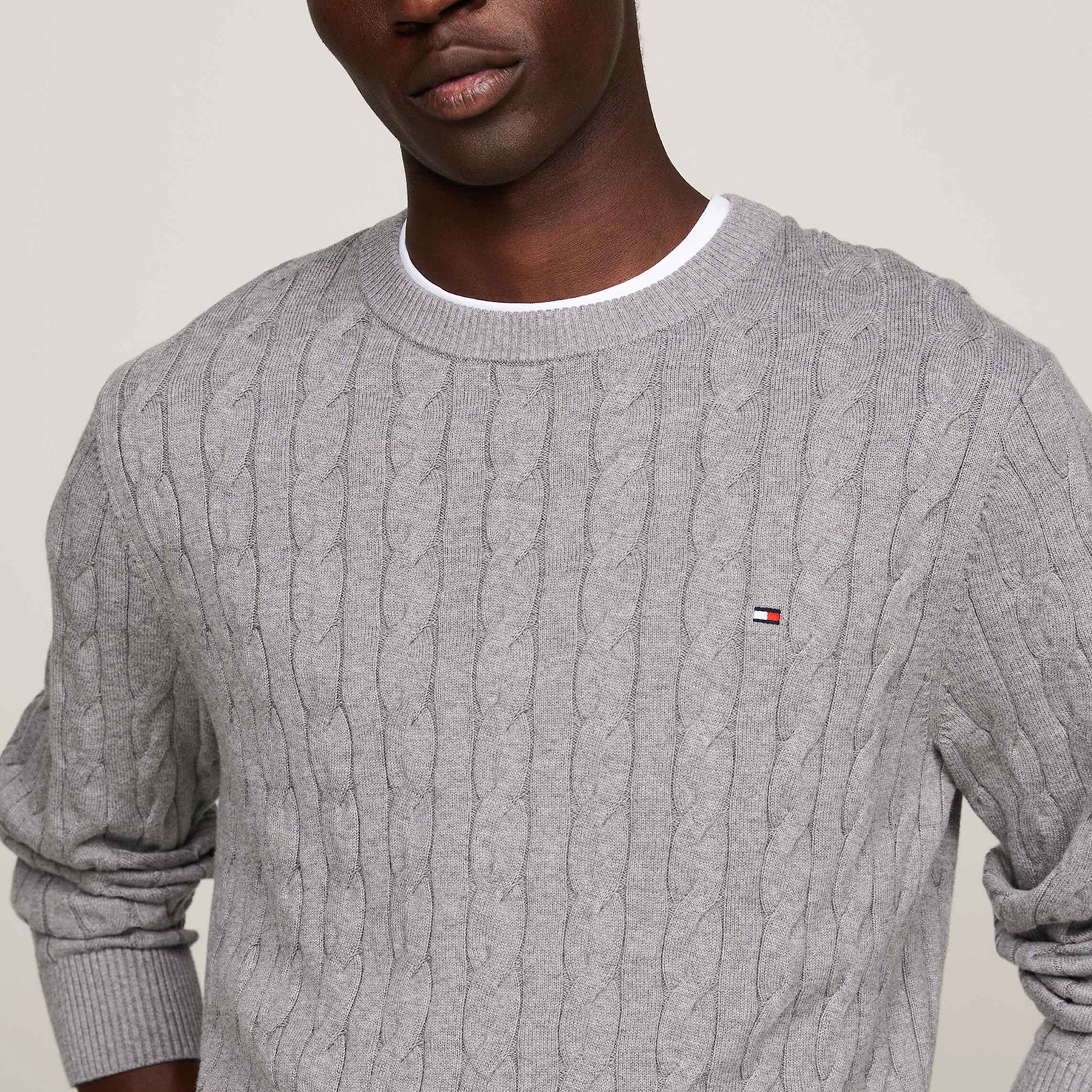 Tommy Hilfiger Erkek Gri Triko