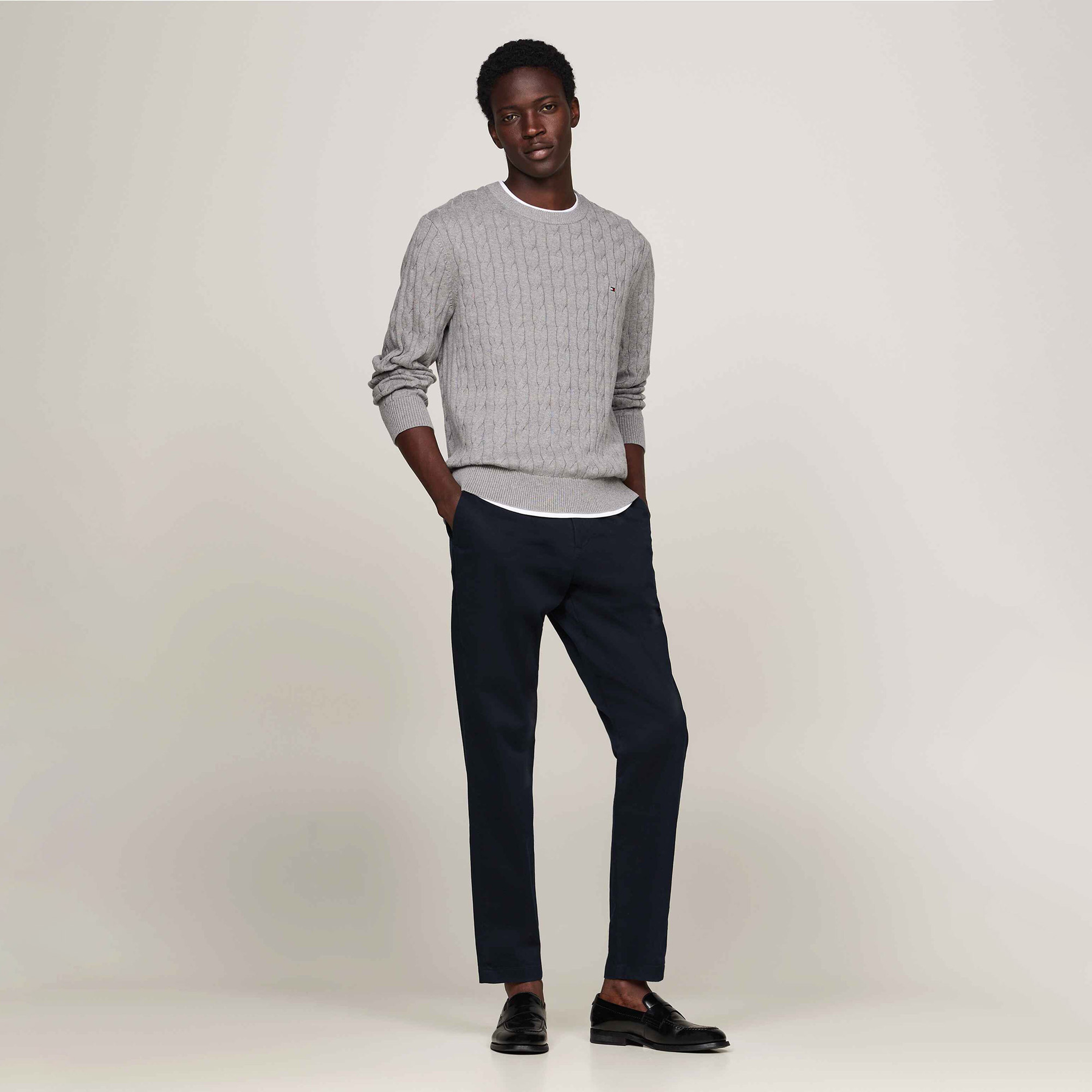 Tommy Hilfiger Erkek Gri Triko