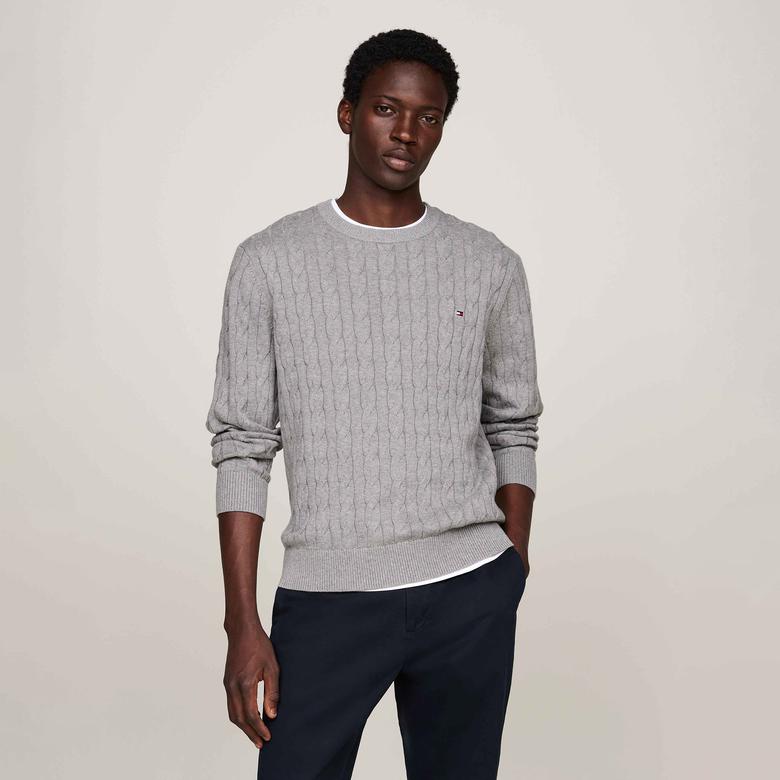 Tommy Hilfiger Erkek Gri Triko