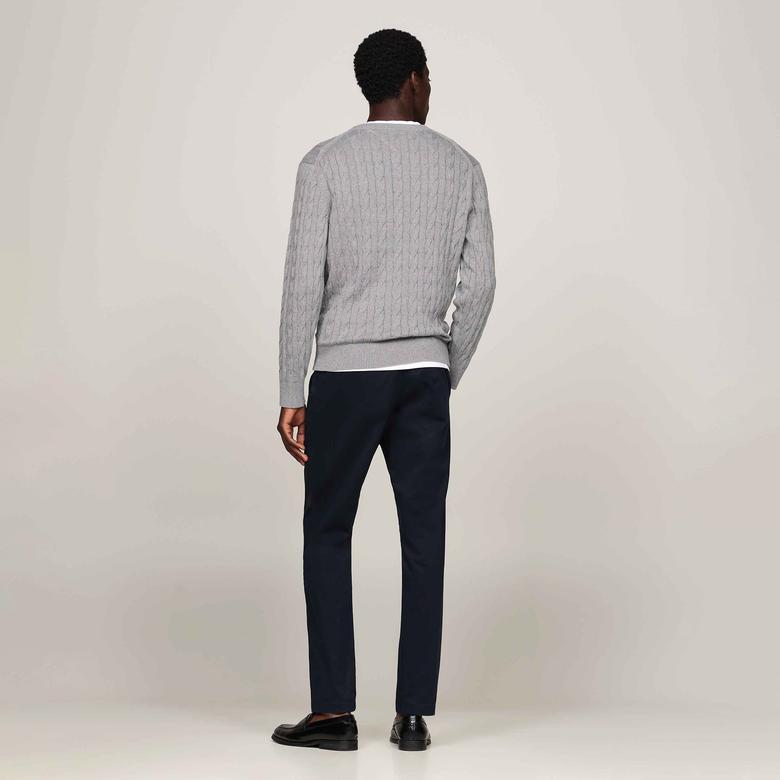 Tommy Hilfiger Erkek Gri Triko