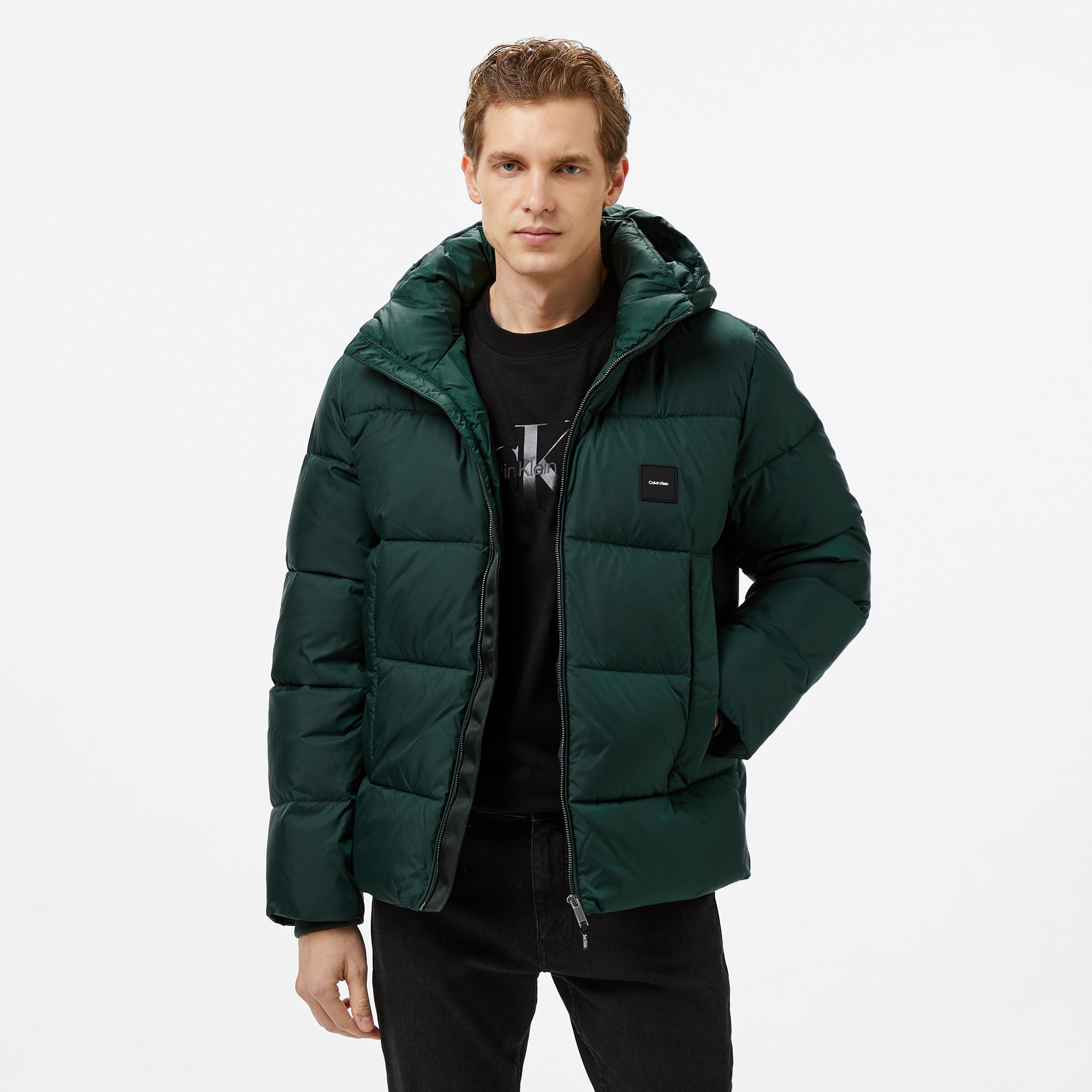 Calvin Klein Erkek Yeşil Mont