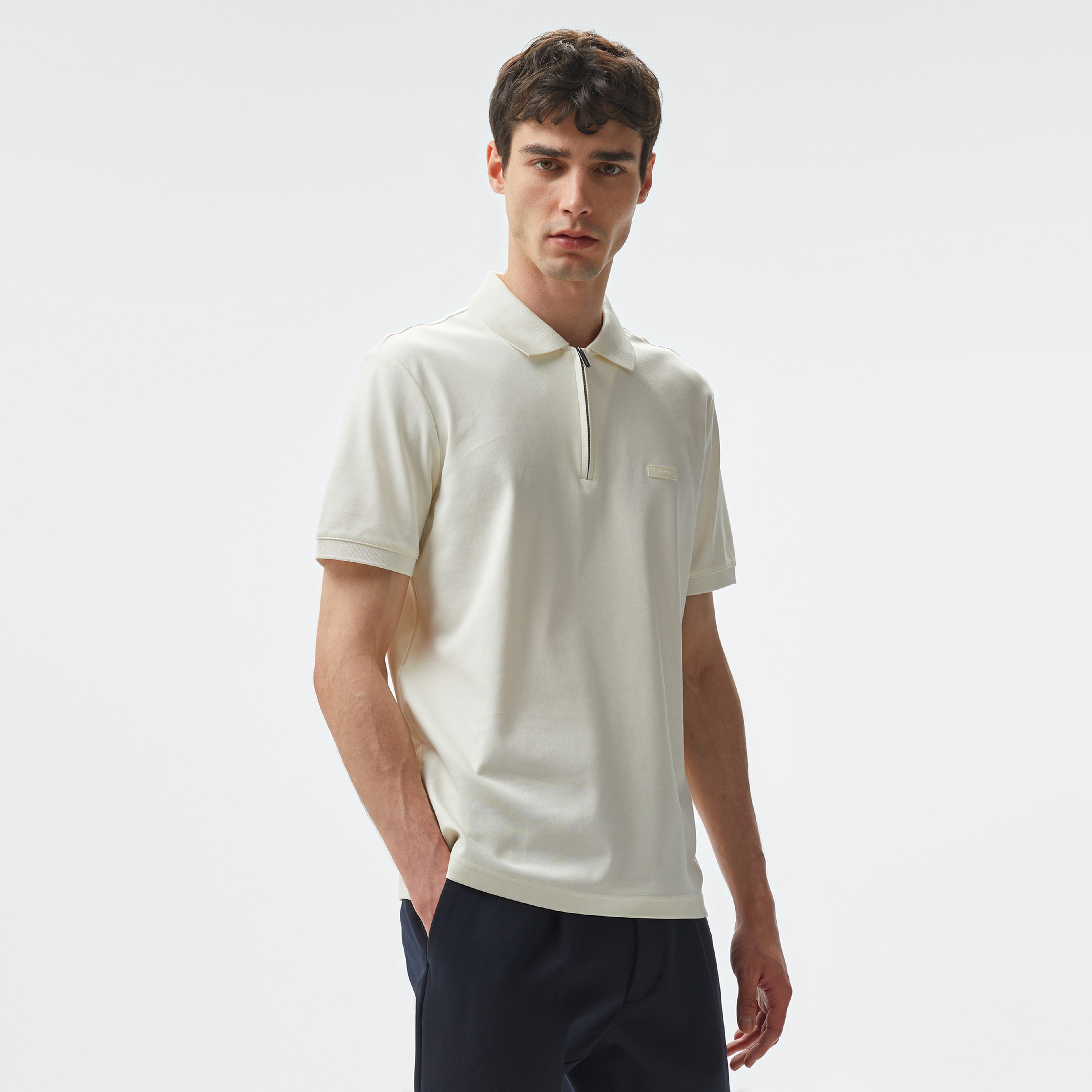 Calvin Klein Erkek Beyaz Polo