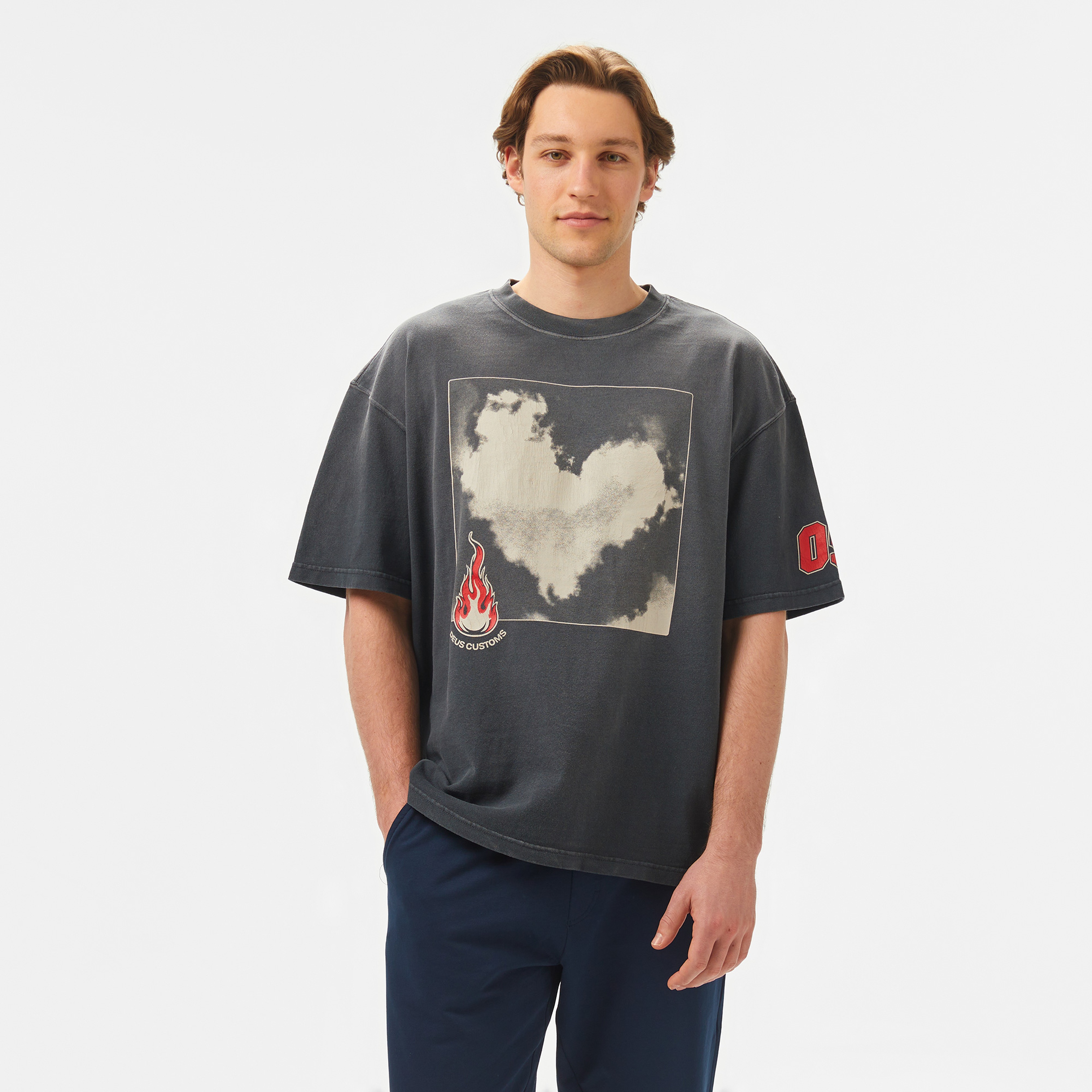 Deus Ex Machina Puffy Love Erkek Gri T-ShirtSDMF241530C| Occasion