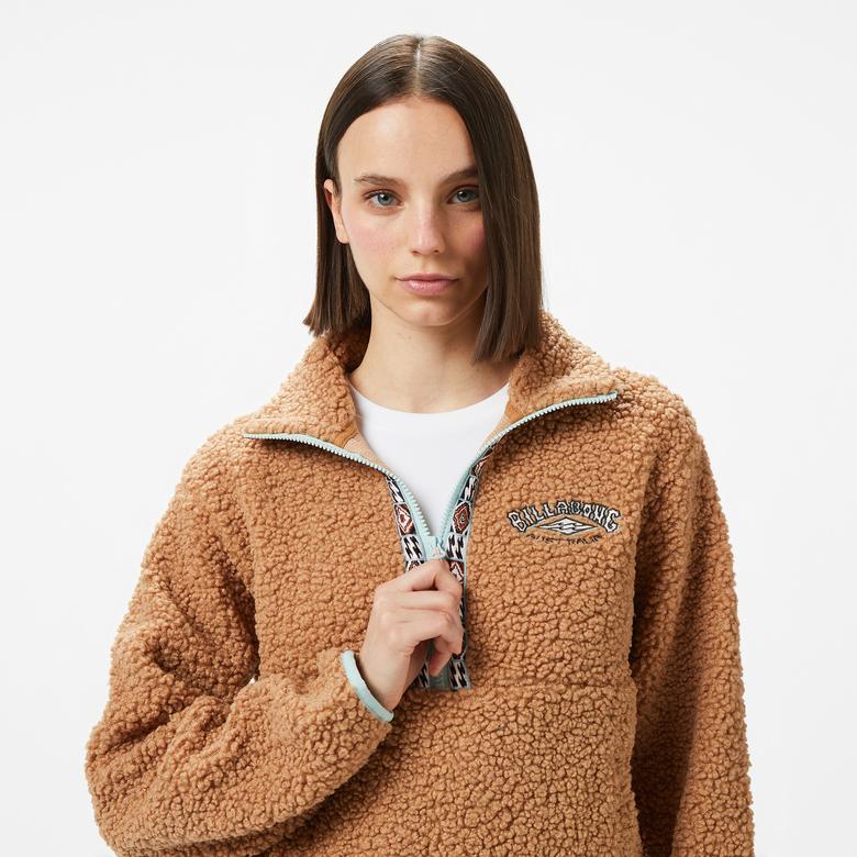 Billabong Horizon Mock Neck Kadın Kahverengi Polar