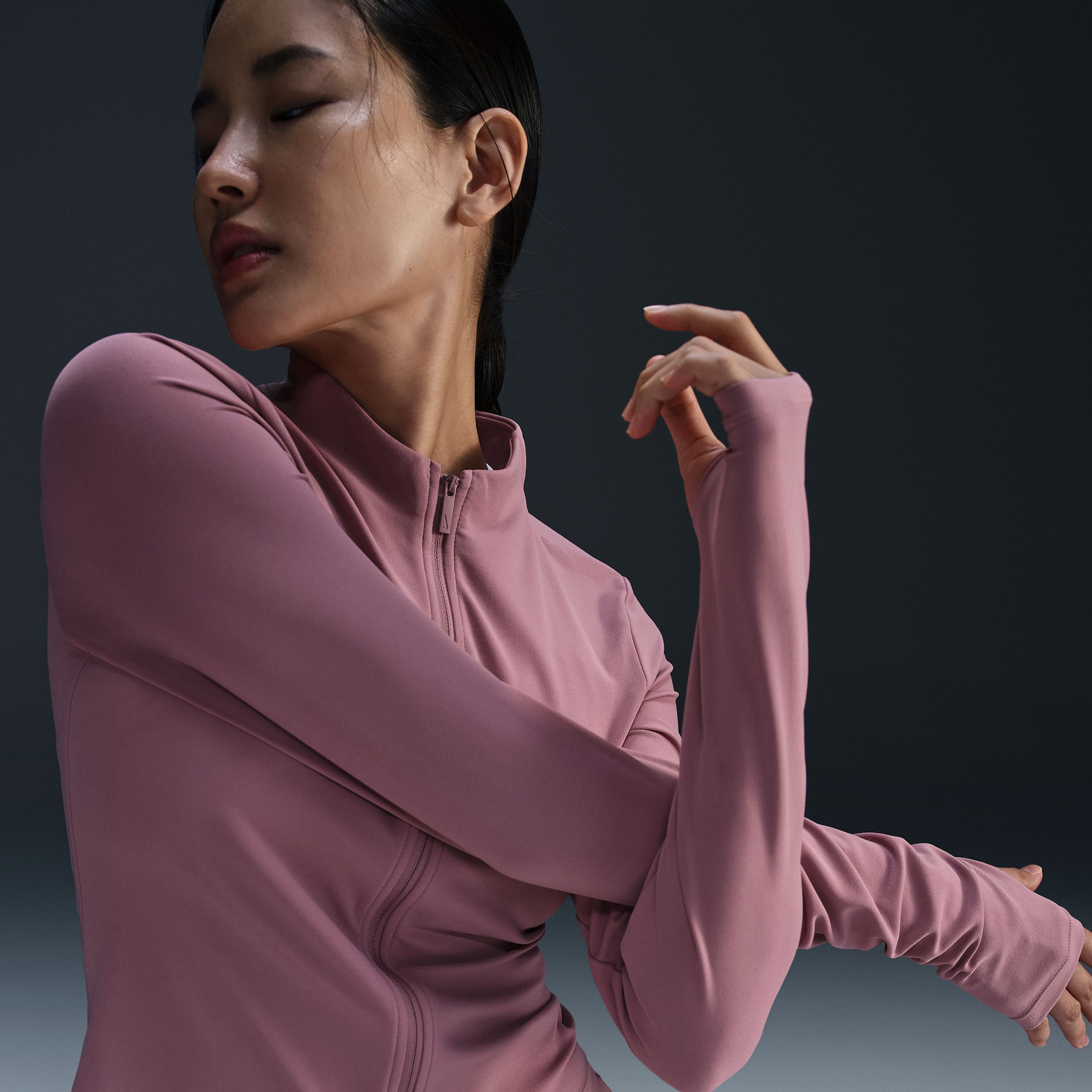 Nike Dri-Fit Zenvy Kadın Mor Uzun Kollu T-Shirt