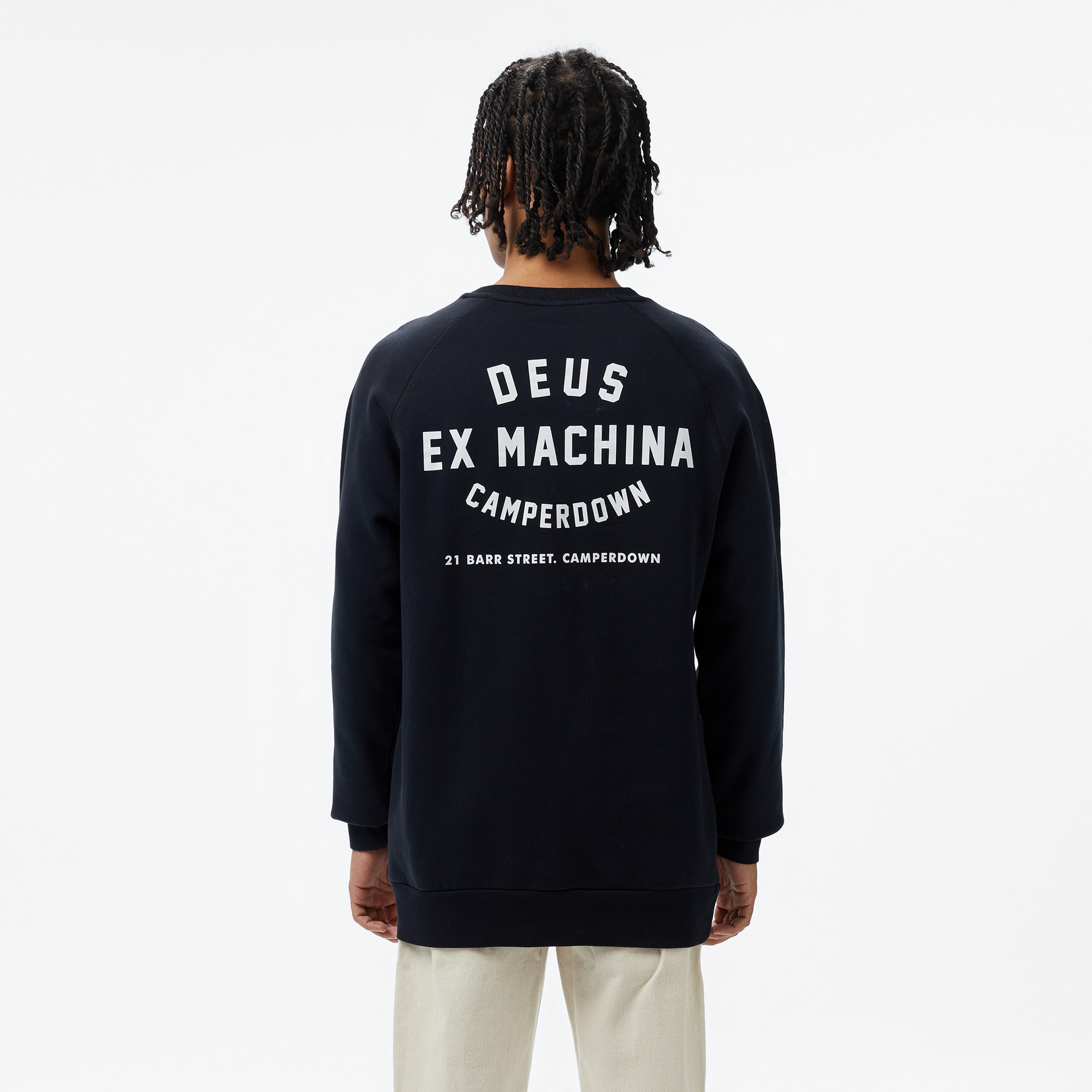 Deus Ex Machina Camperdown Address Crew Neck Erkek Siyah Sweatshirt