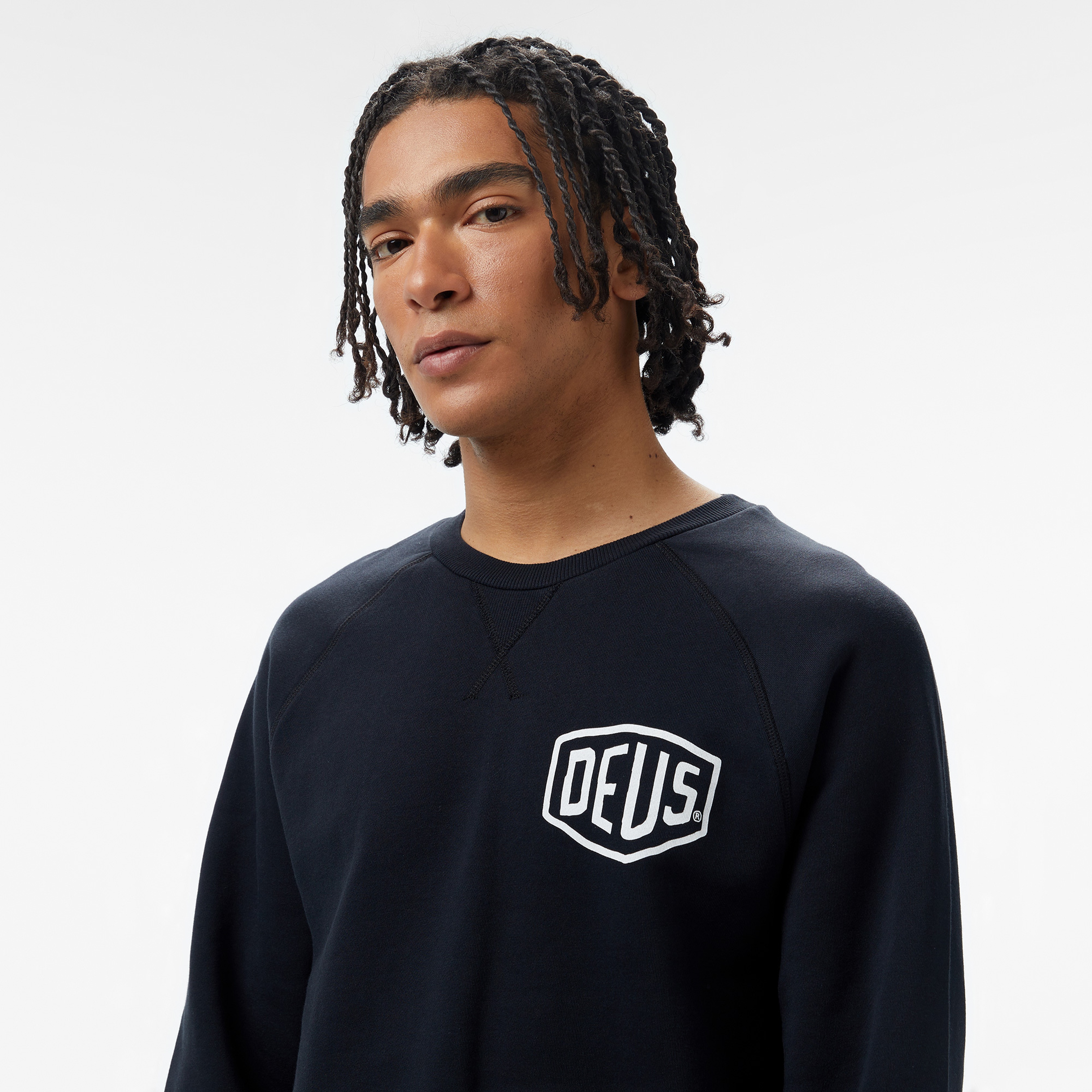 Deus Ex Machina Camperdown Address Crew Neck Erkek Siyah Sweatshirt