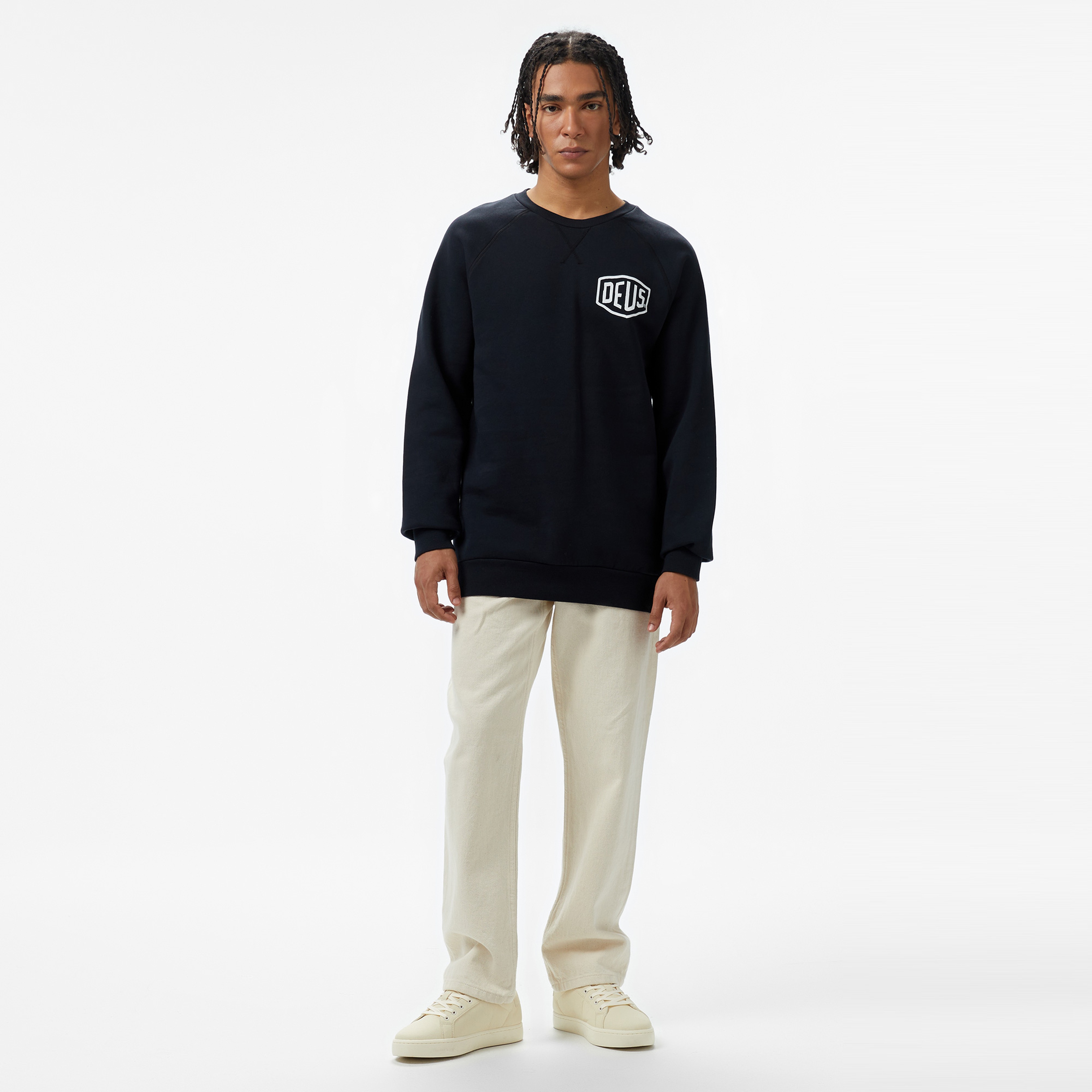 Deus Ex Machina Camperdown Address Crew Neck Erkek Siyah Sweatshirt