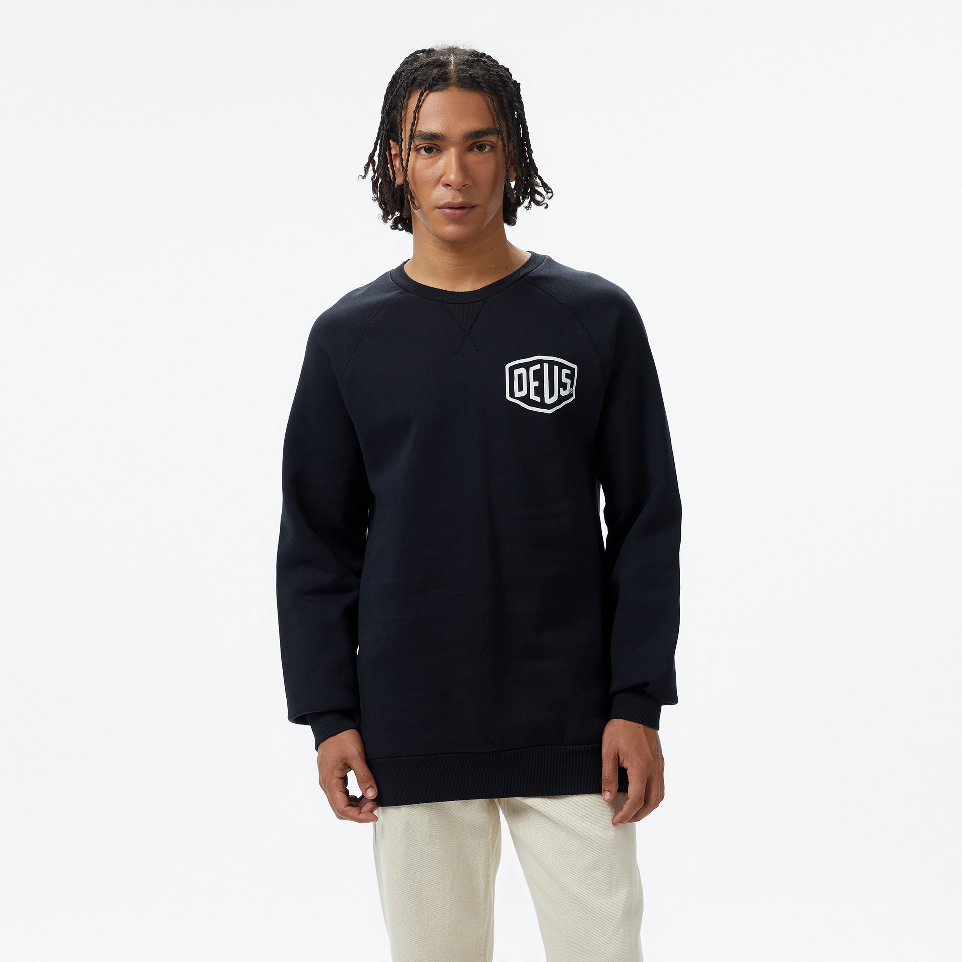 Deus Ex Machina Camperdown Address Crew Neck Erkek Siyah Sweatshirt