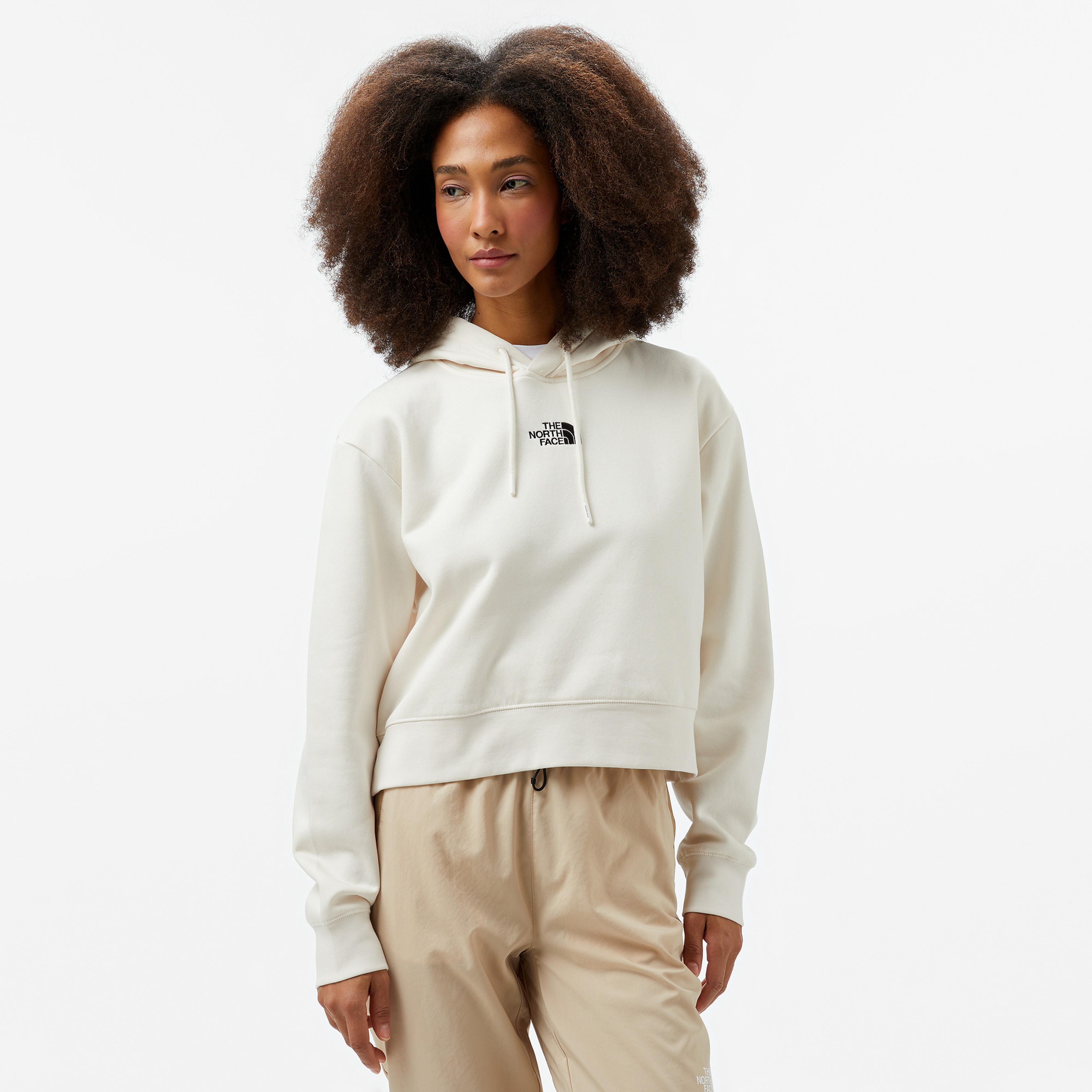 The North Face Essential Crop Kadın Beyaz Sweatshirt