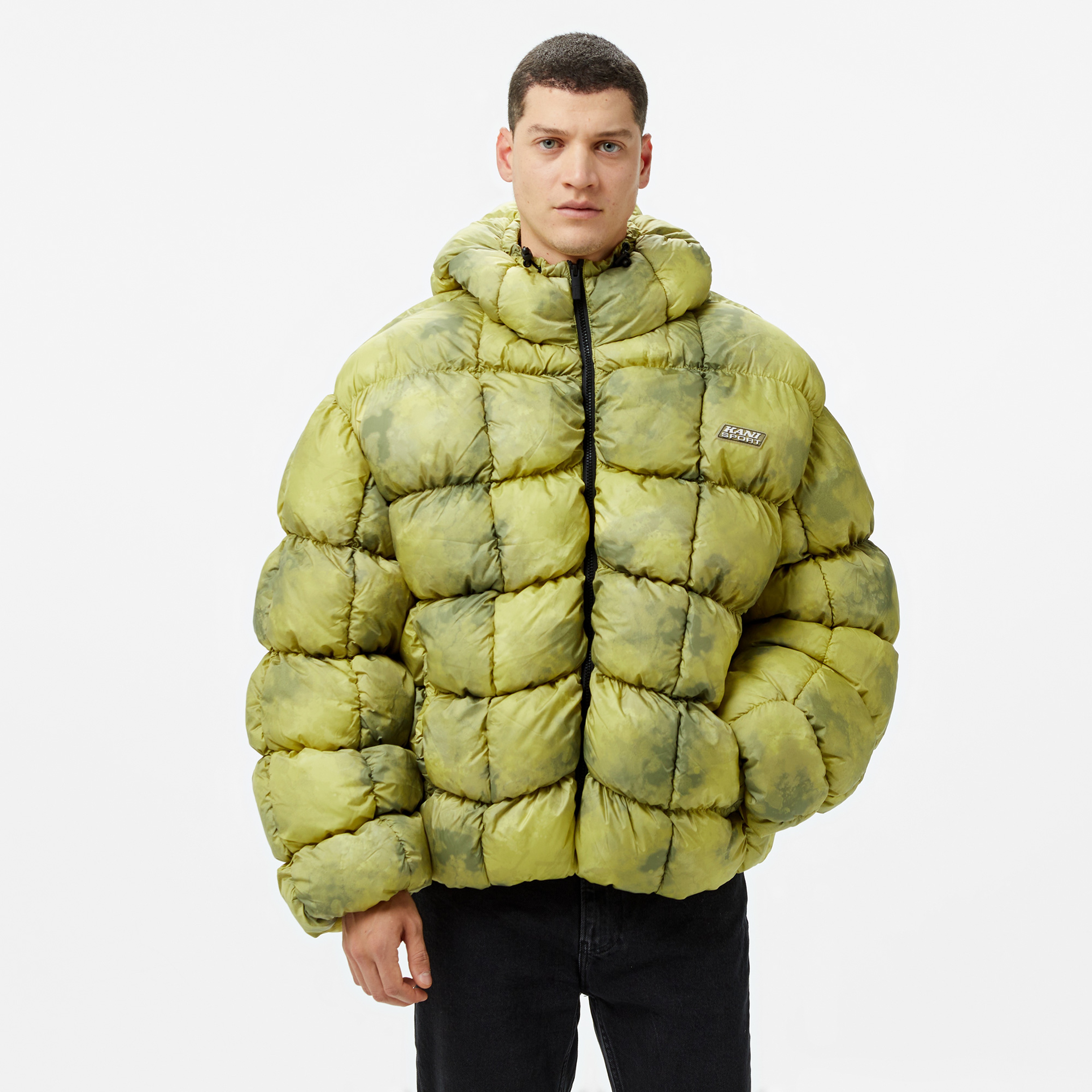 Karl Kani Sport Patch Square Quilted Tie Dye Puffer Erkek Yeşil Mont