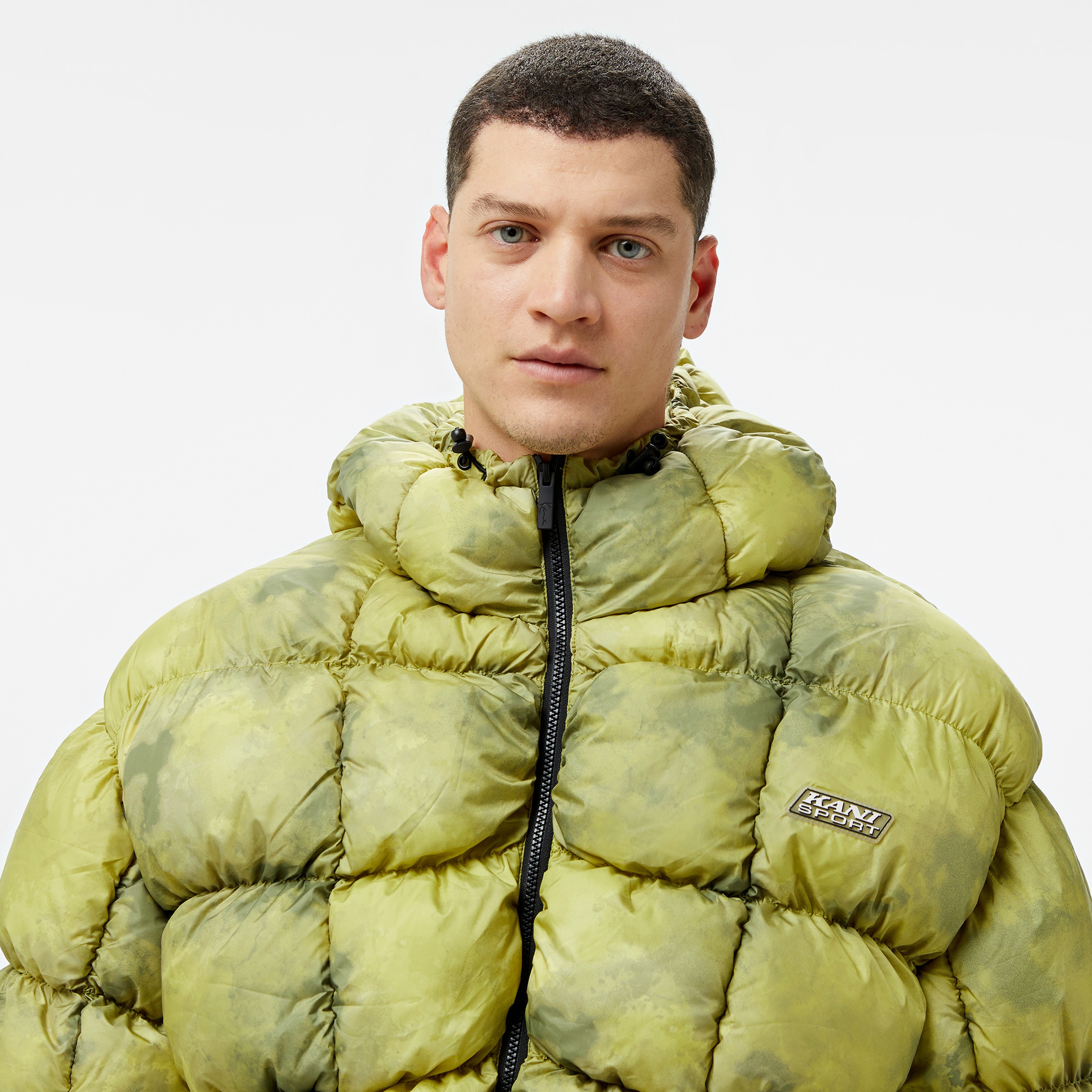 Karl Kani Sport Patch Square Quilted Tie Dye Puffer Erkek Yeşil Mont