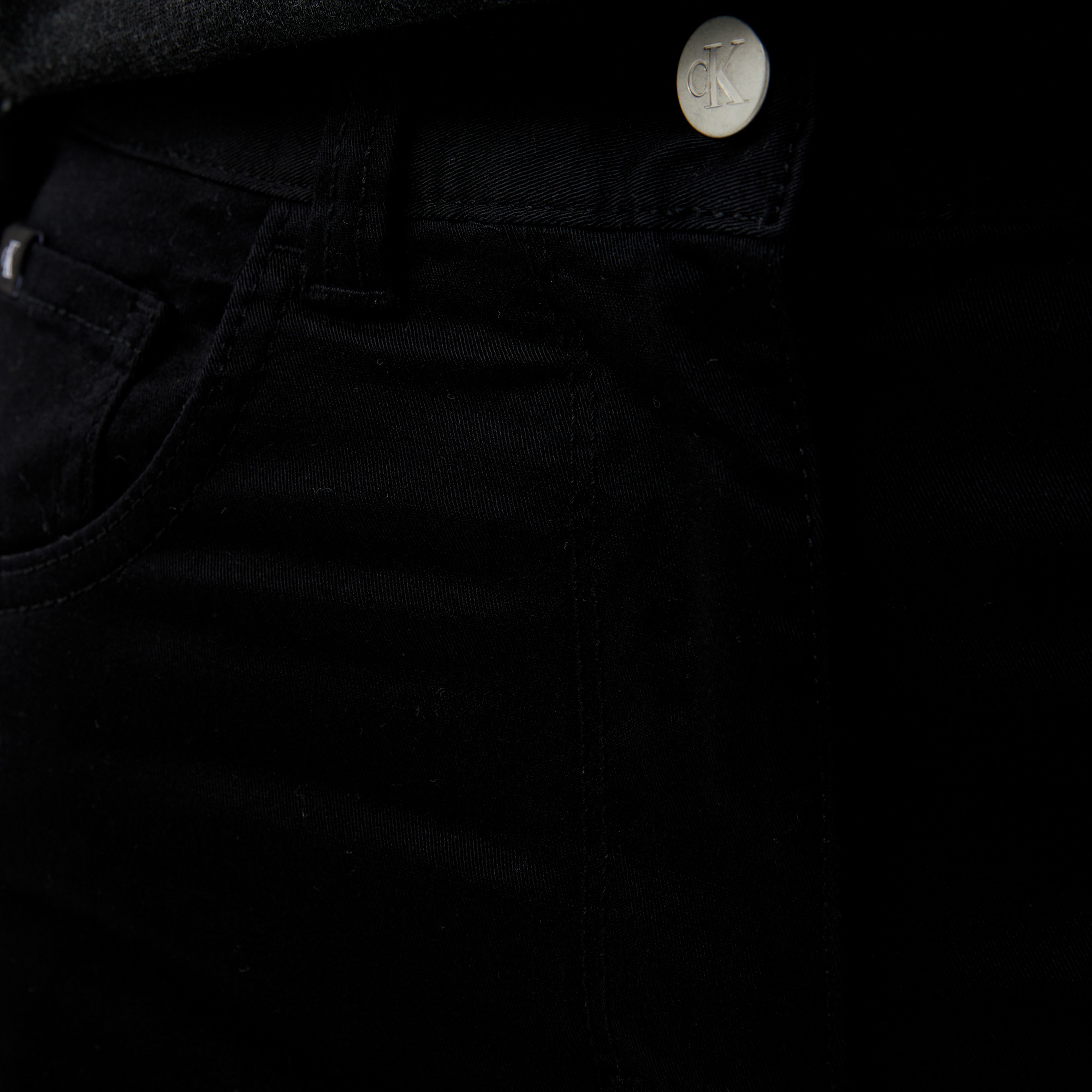 Calvin Klein Jeans Woven Label Straight Kadın Siyah Chino Pantolon