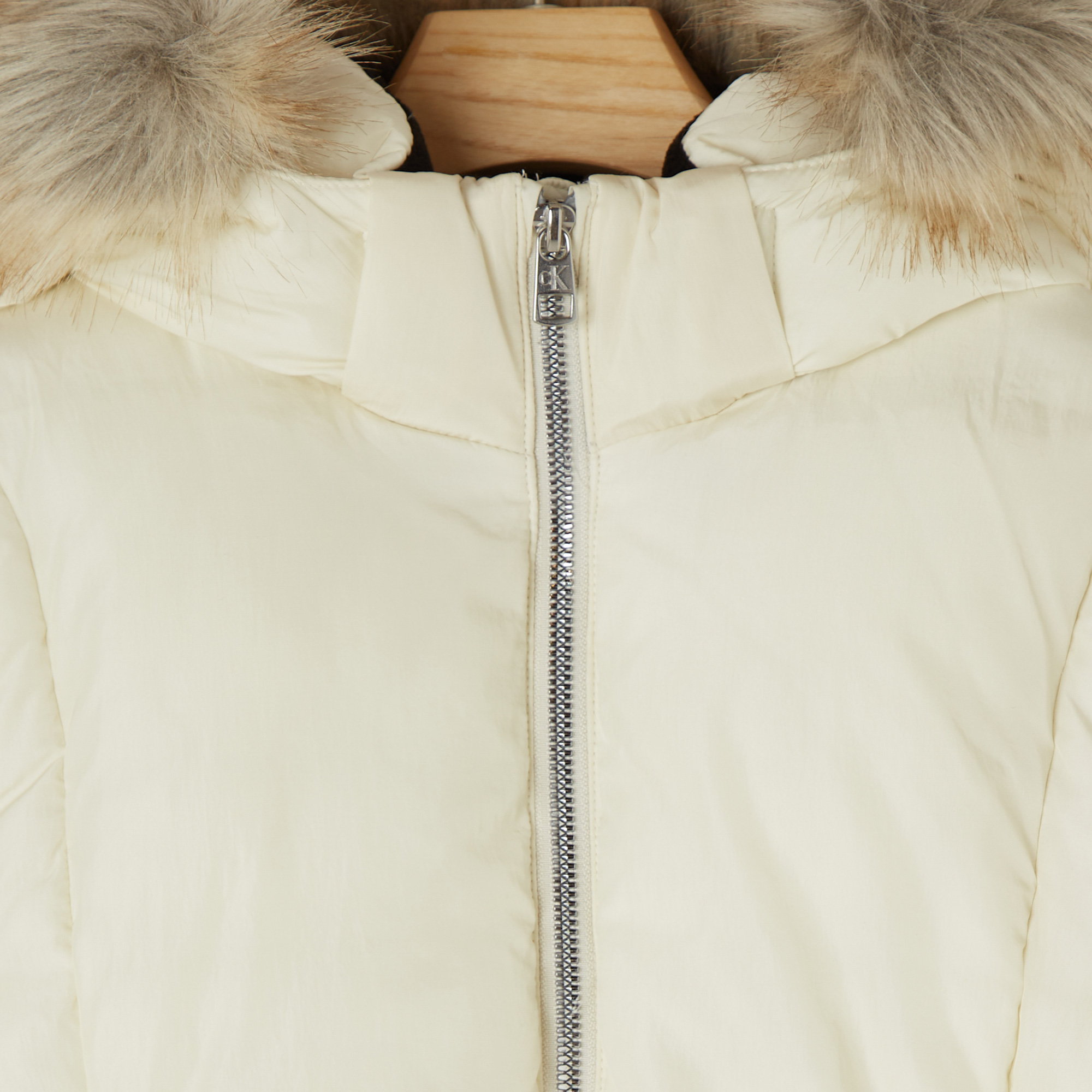 Calvin Klein Jeans Classic Belted Fur Çocuk Beyaz Mont