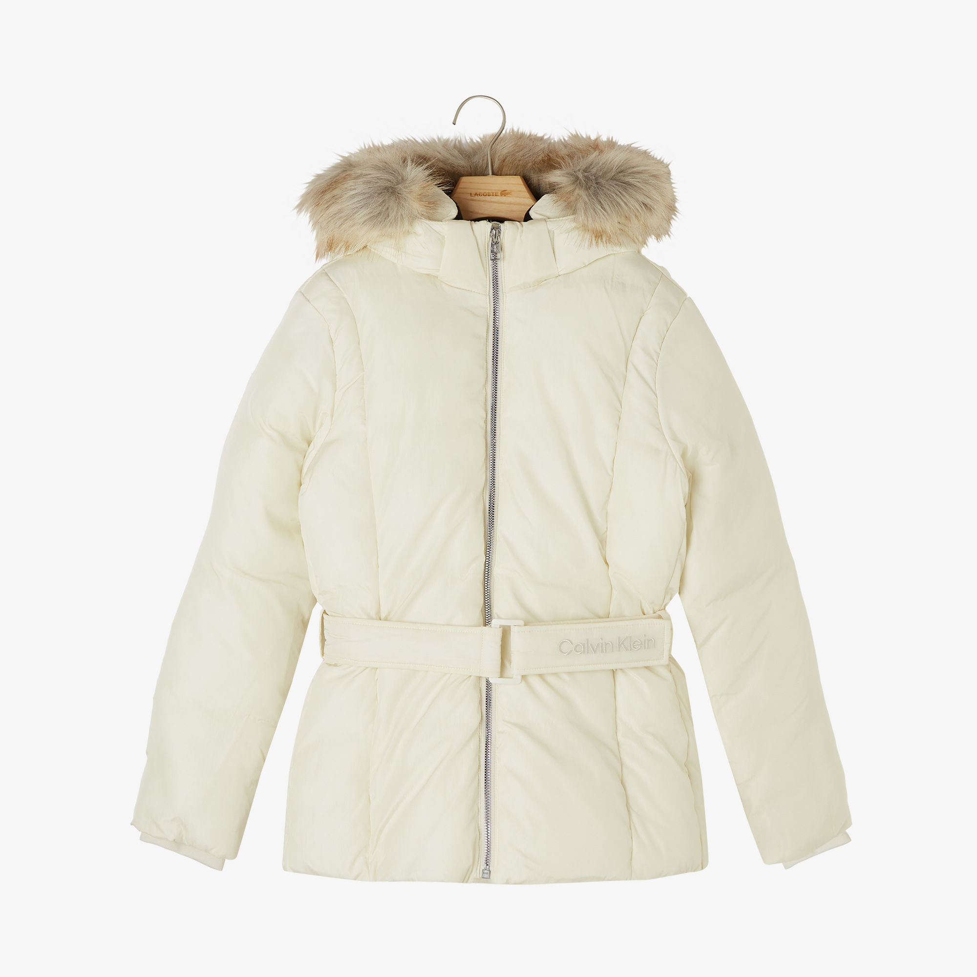 Calvin Klein Jeans Classic Belted Fur Çocuk Beyaz Mont