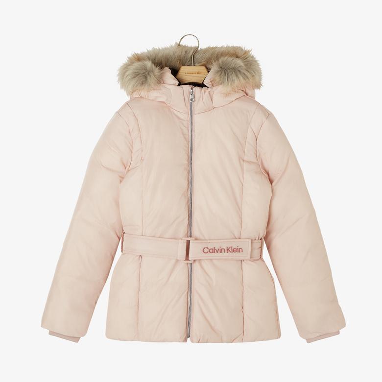 Calvin Klein Jeans Classic Belted Fur Çocuk Pembe Mont