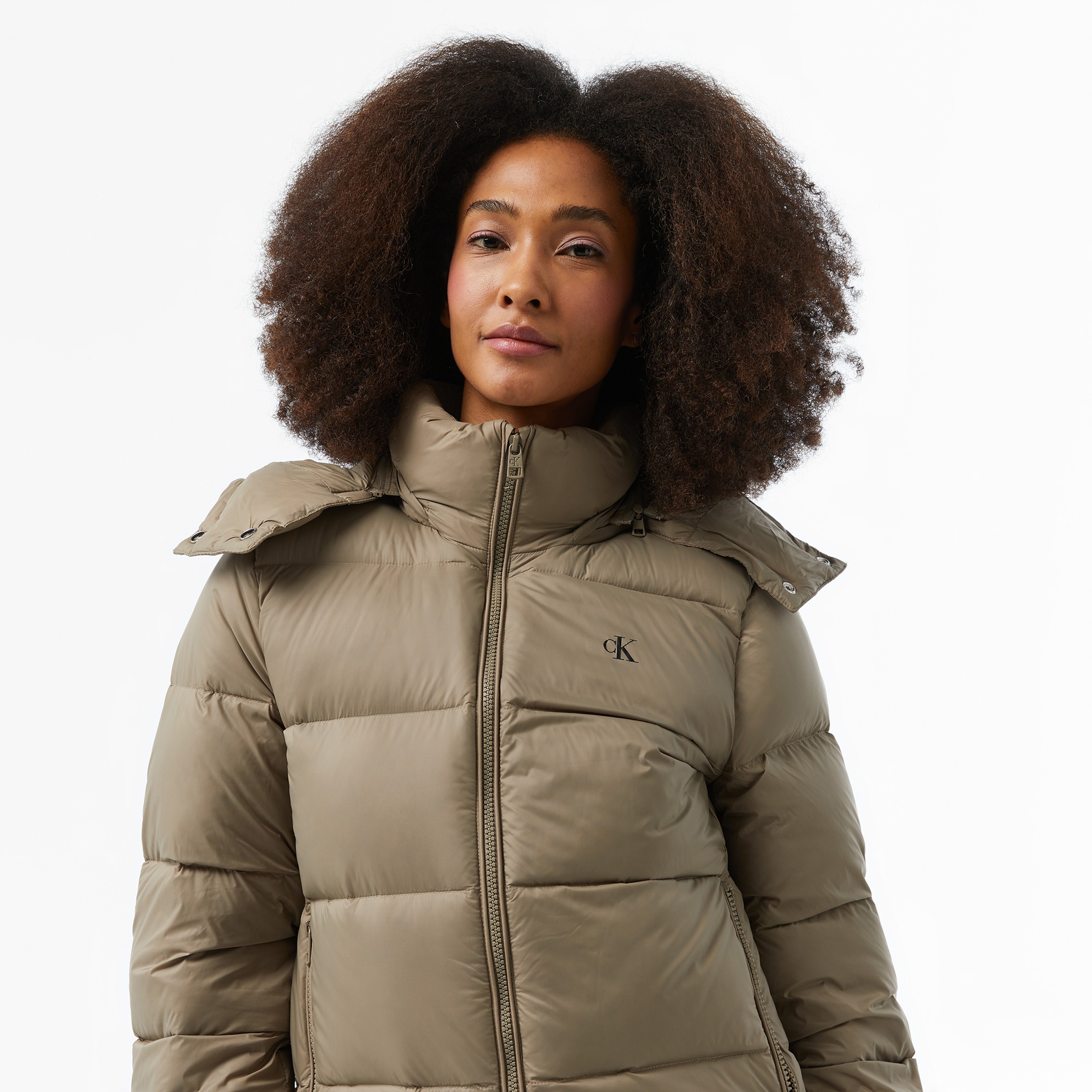 Calvin Klein Jeans Down Short Puffer Kadın Bej Mont