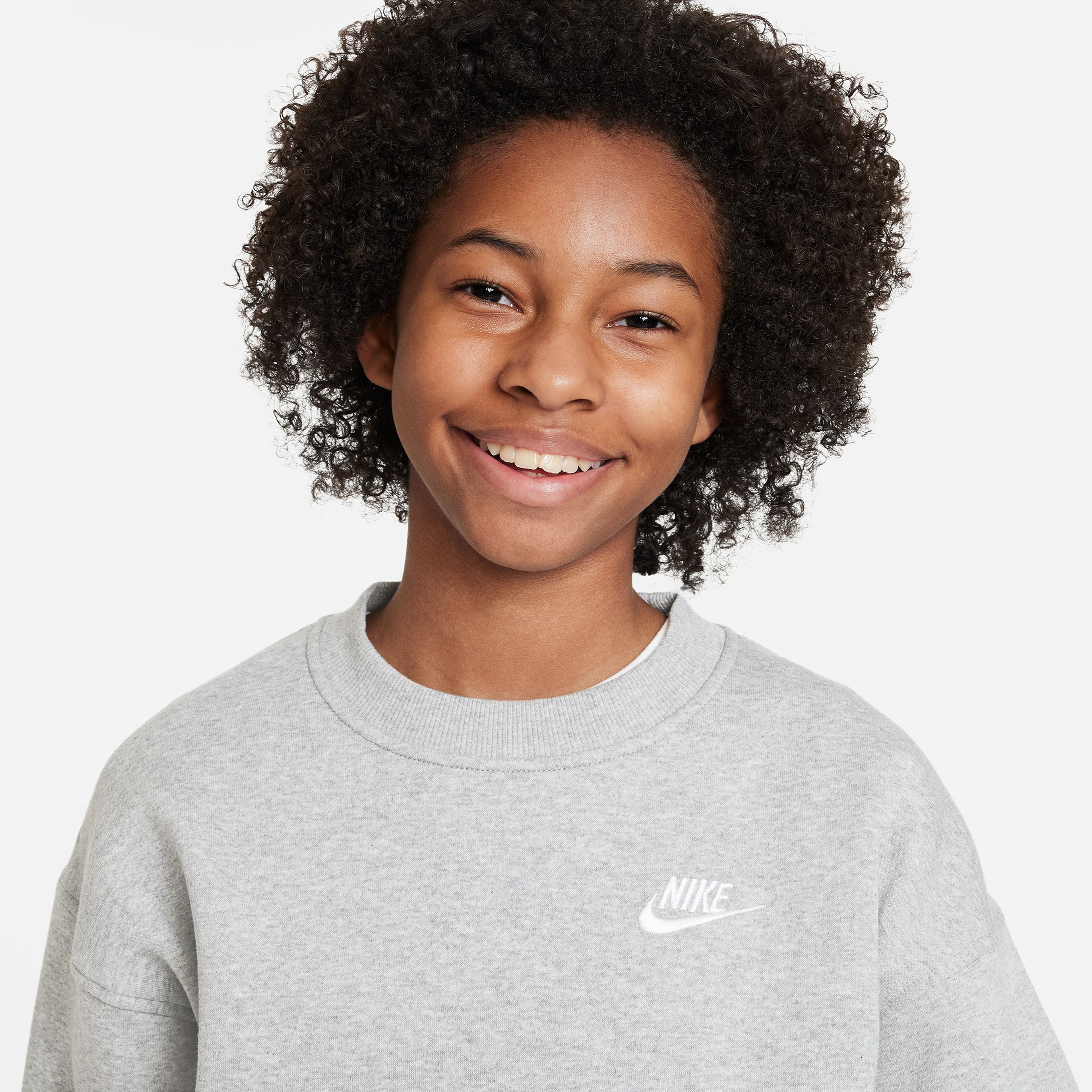 Nike Sportswear Club Fleece Çocuk Gri Uzun Kollu T-Shirt