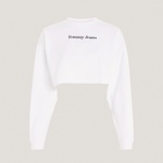 Tommy Jeans Relaxential Logo 1+ Crew Kadın Beyaz Sweatshirt