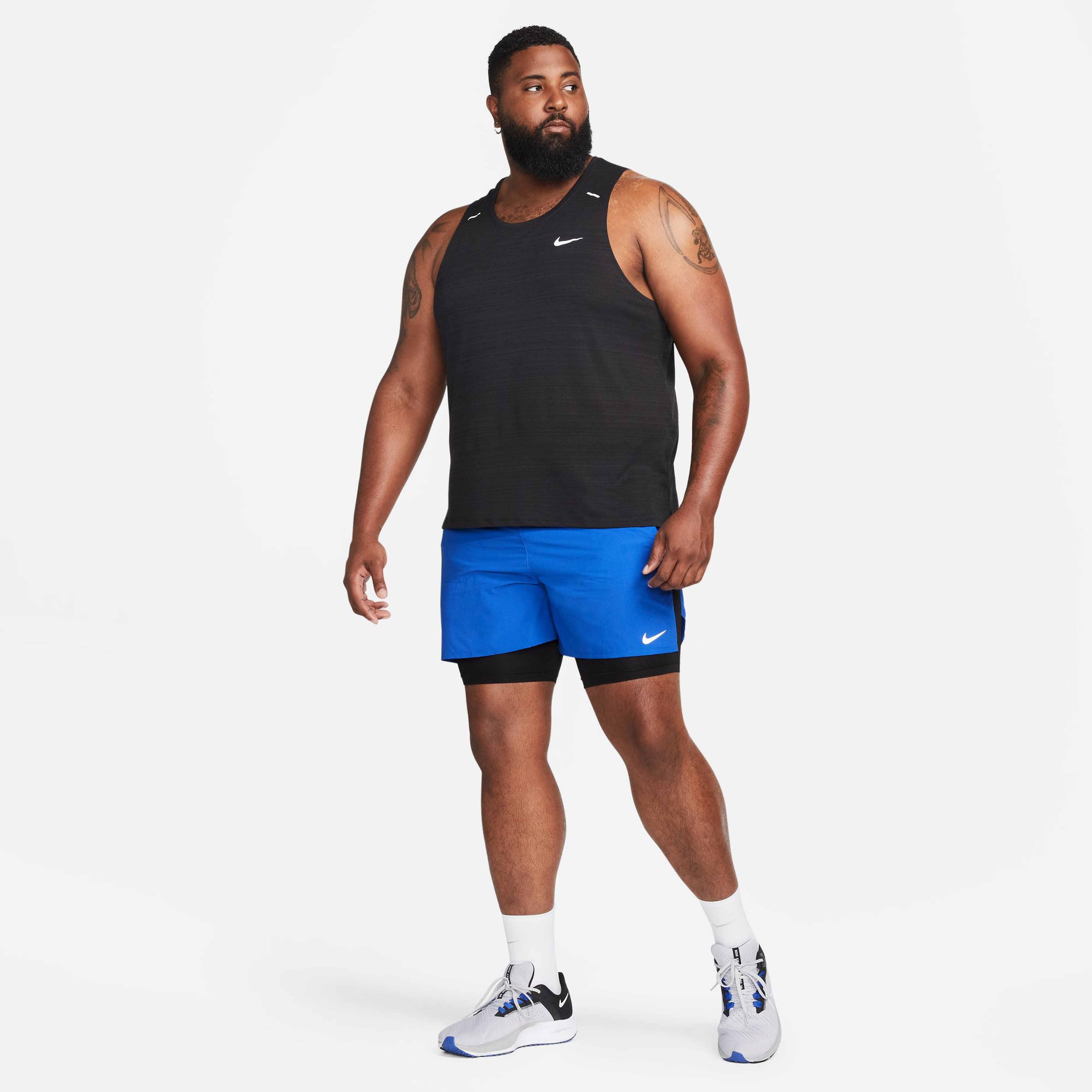 Nike Dri-Fit Stride 13cm Hybrid Erkek Mavi Şort