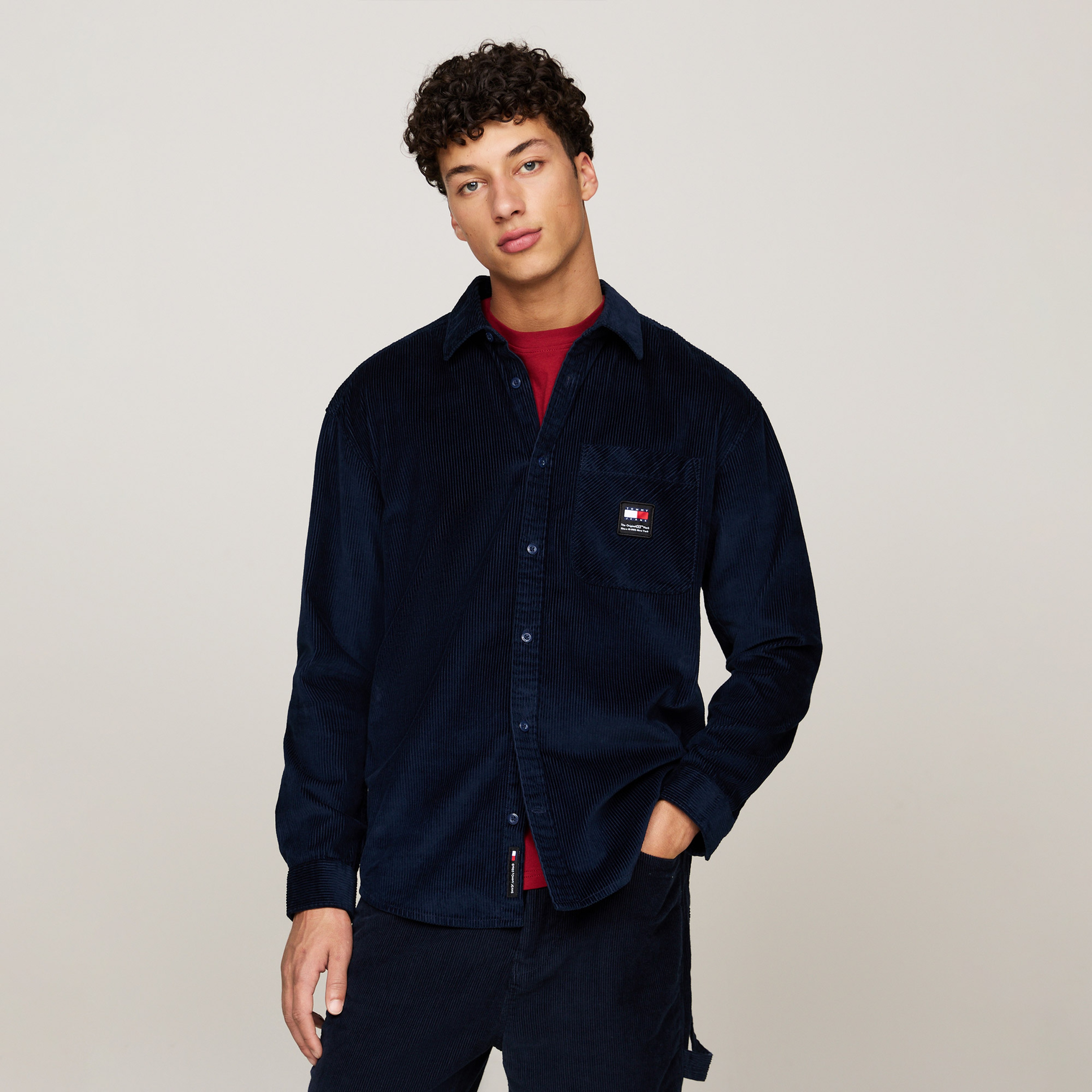 Tommy Jeans Erkek Mavi Gömlek