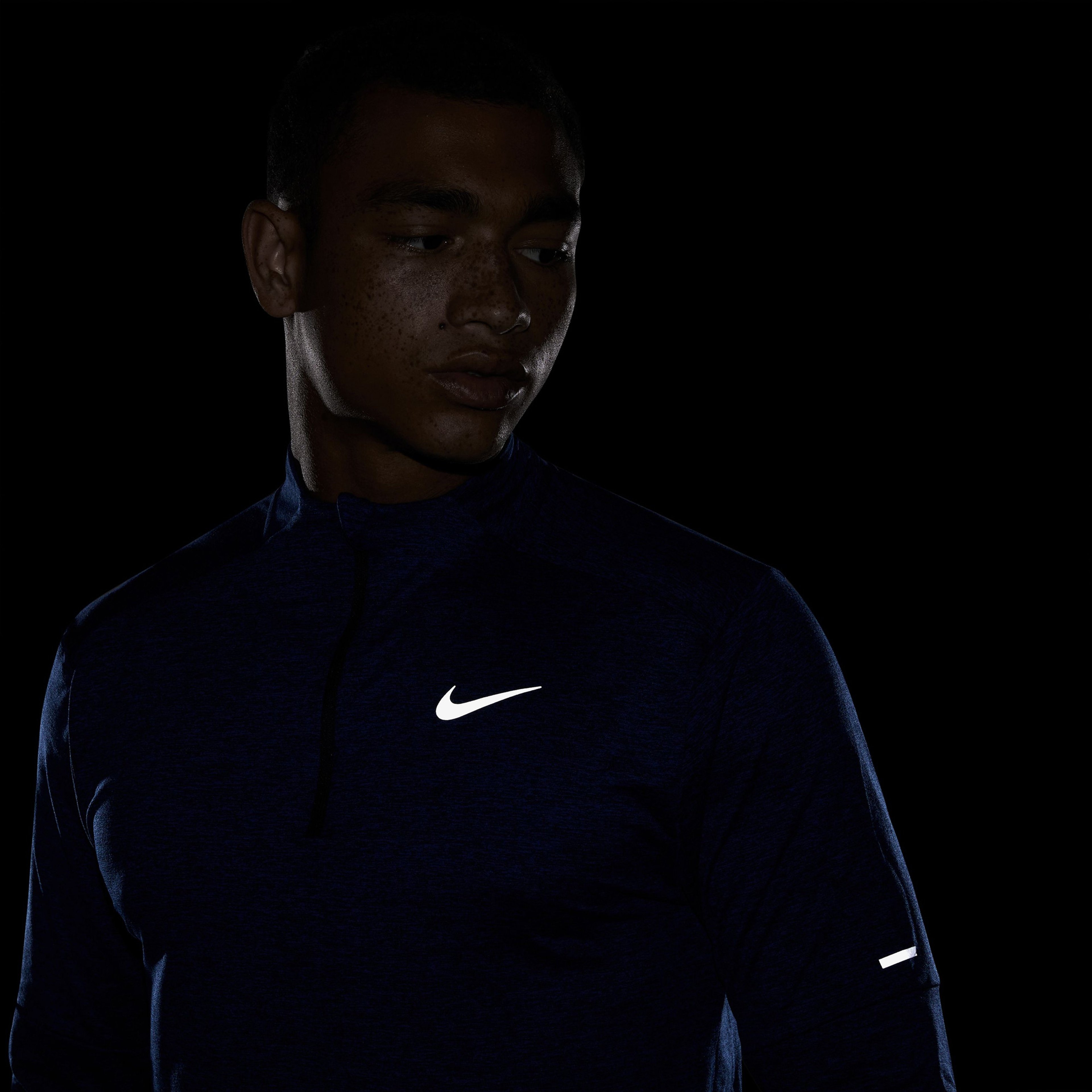 Nike Dri-FIT Element Half Zip Erkek Mavi Uzun Kollu T-Shirt