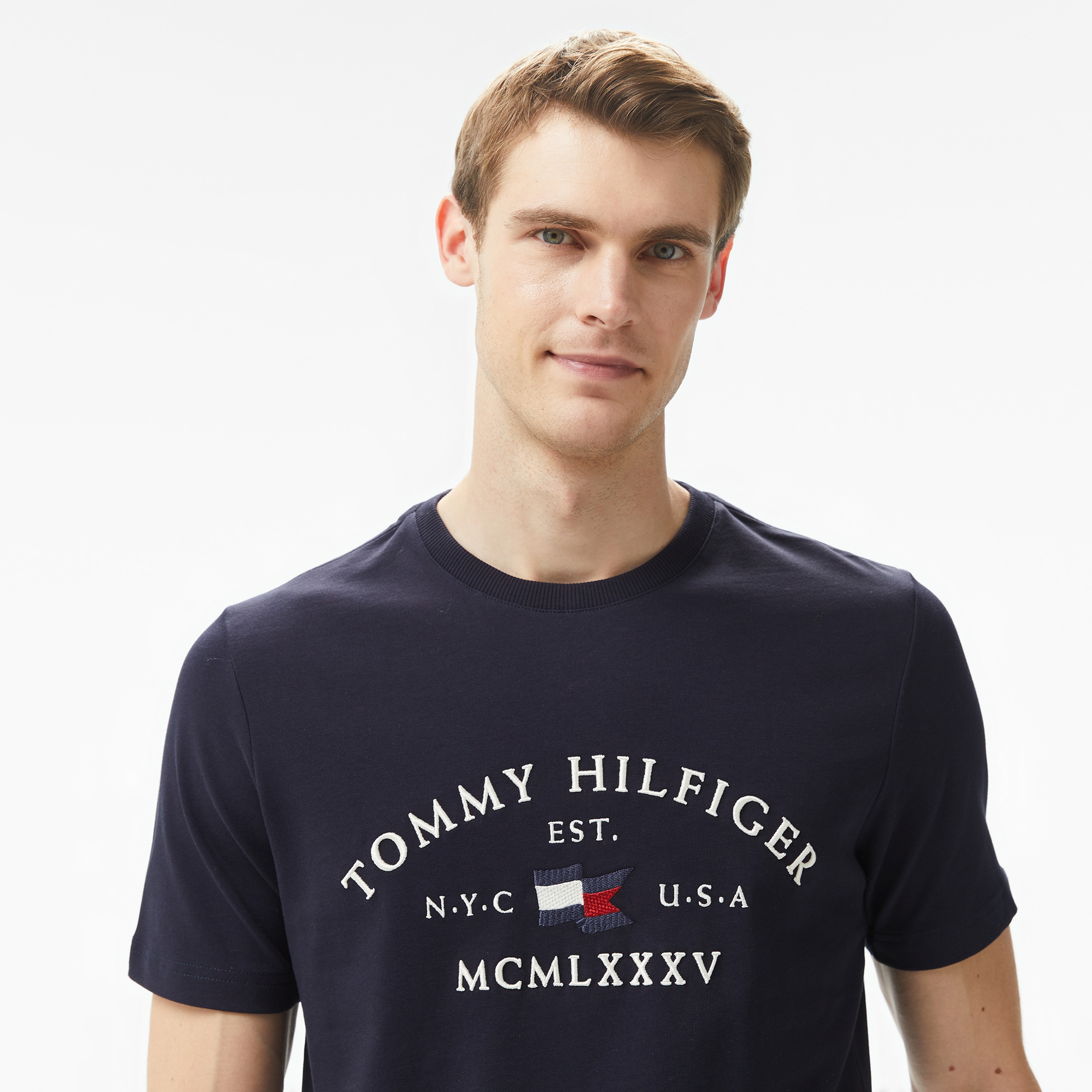 Tommy Hilfiger Erkek Mavi T-Shirt